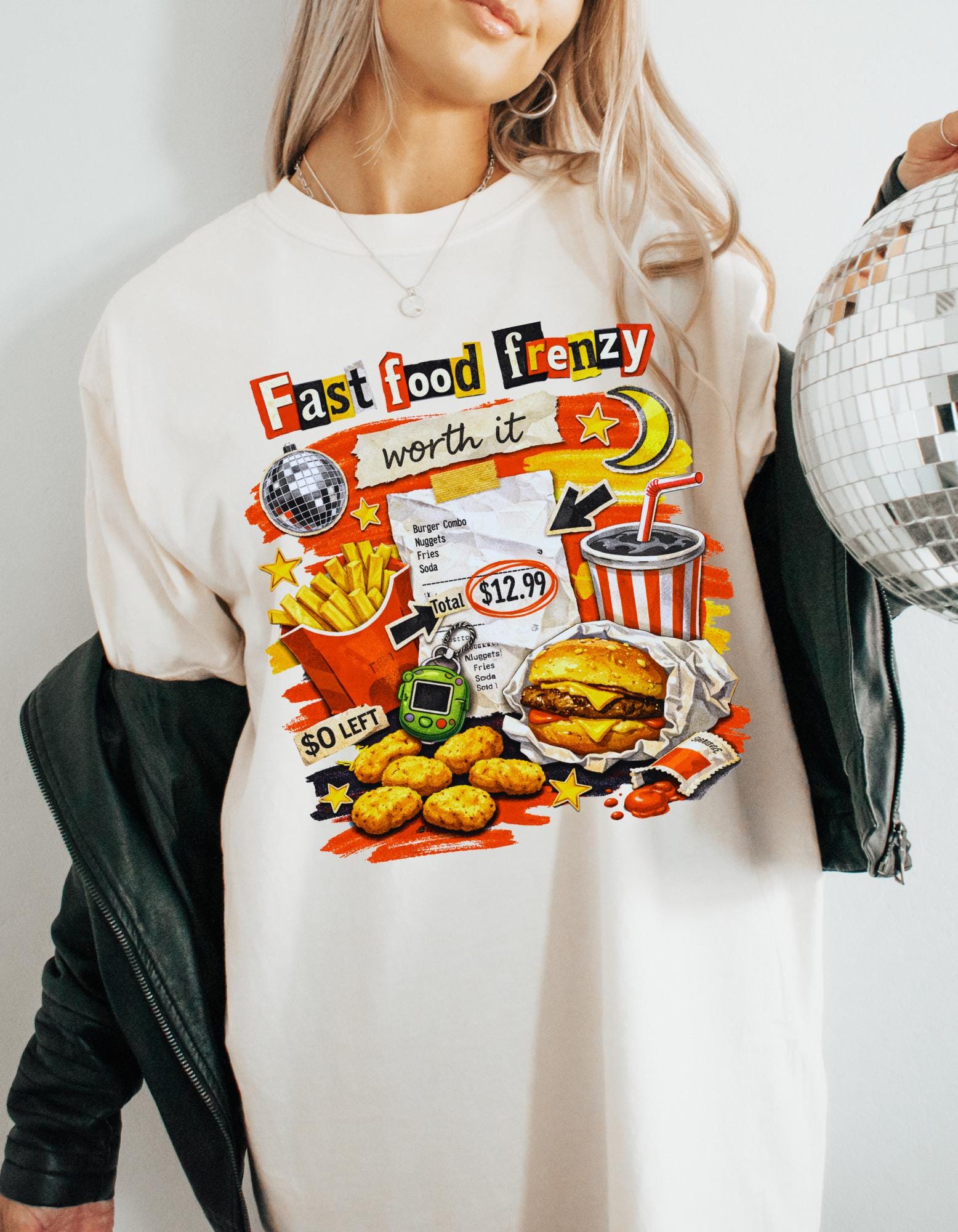 Fast Food Frenzy Graphic Tee | Retro Diner Collage T-Shirt