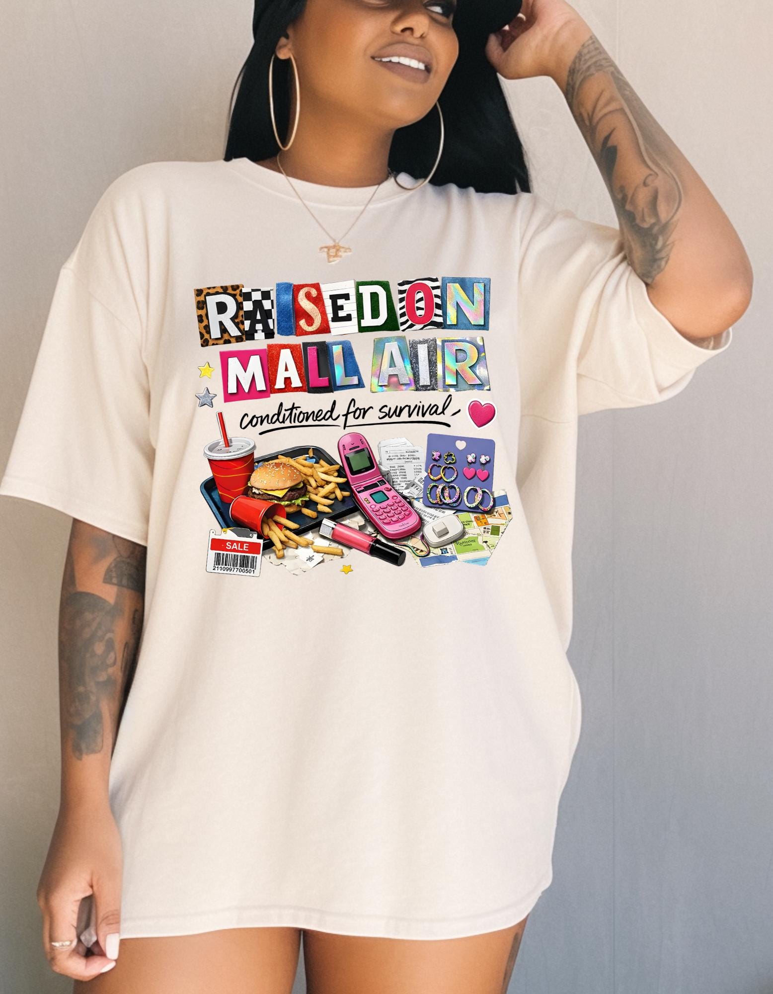 Retro Mallcore T-Shirt | 90s Nostalgia, Flip Phone Design