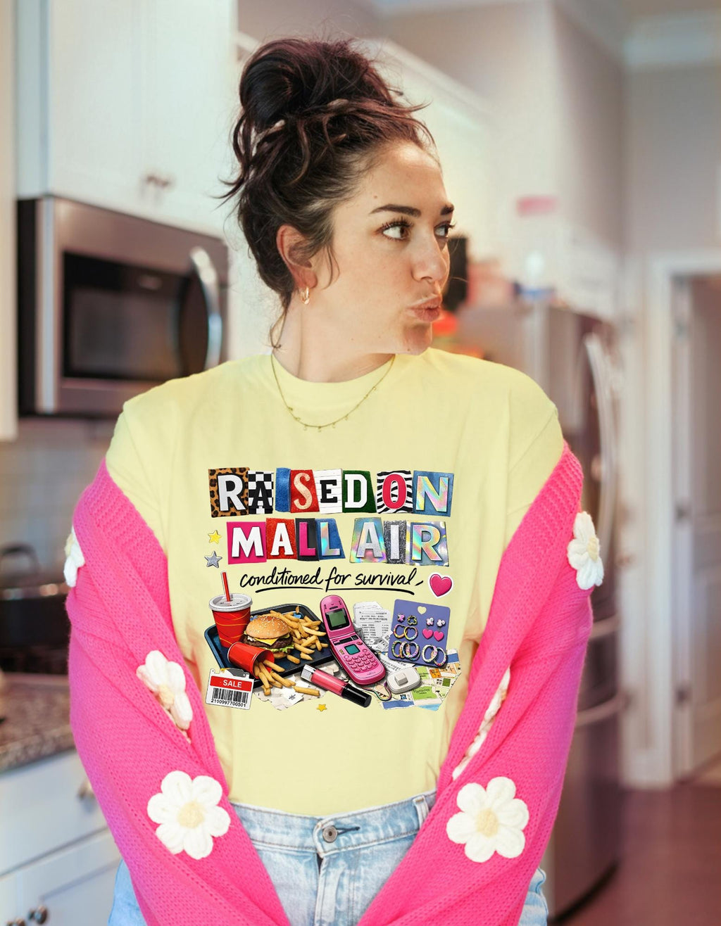 Retro Mallcore T-Shirt | 90s Nostalgia, Flip Phone Design