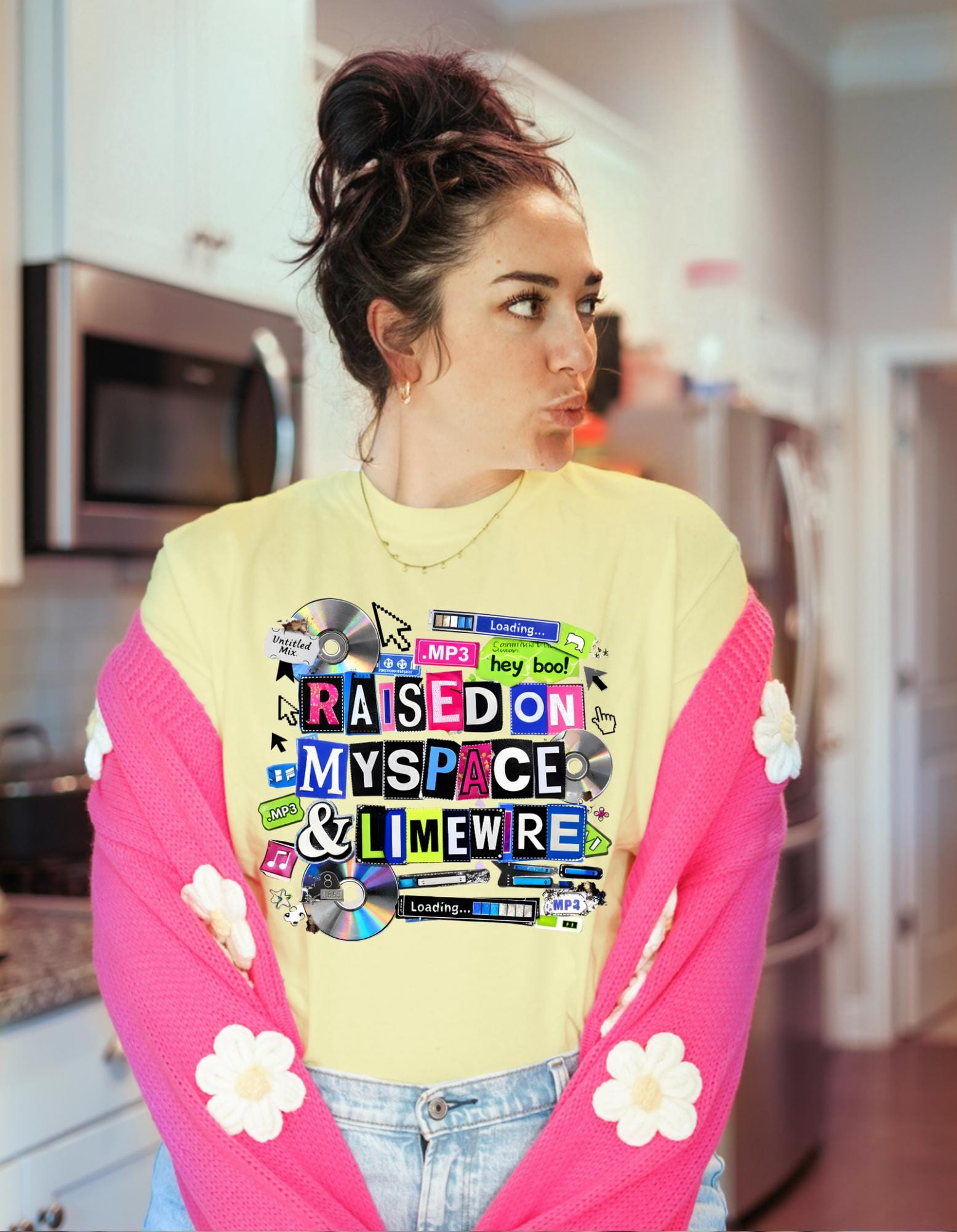 Raised on MySpace & LimeWire T-shirt | 2000s Nostalgia, CDs, Retro Internet