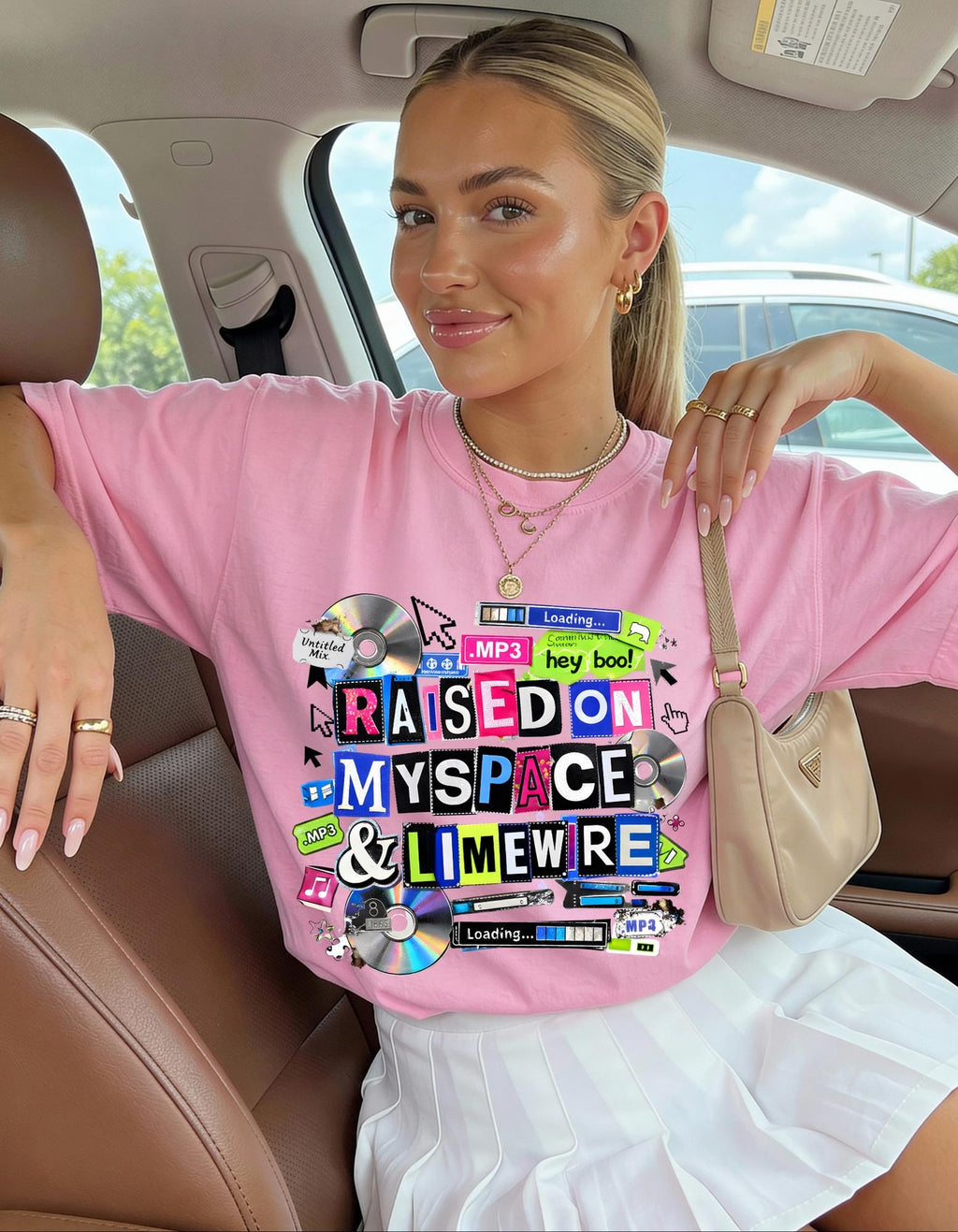 Raised on MySpace & LimeWire T-shirt | 2000s Nostalgia, CDs, Retro Internet