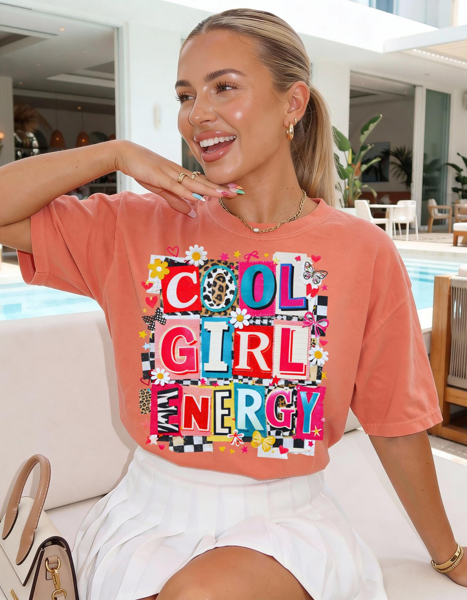 Girl Energy T-Shirt | Retro Patchwork Graphic Tee