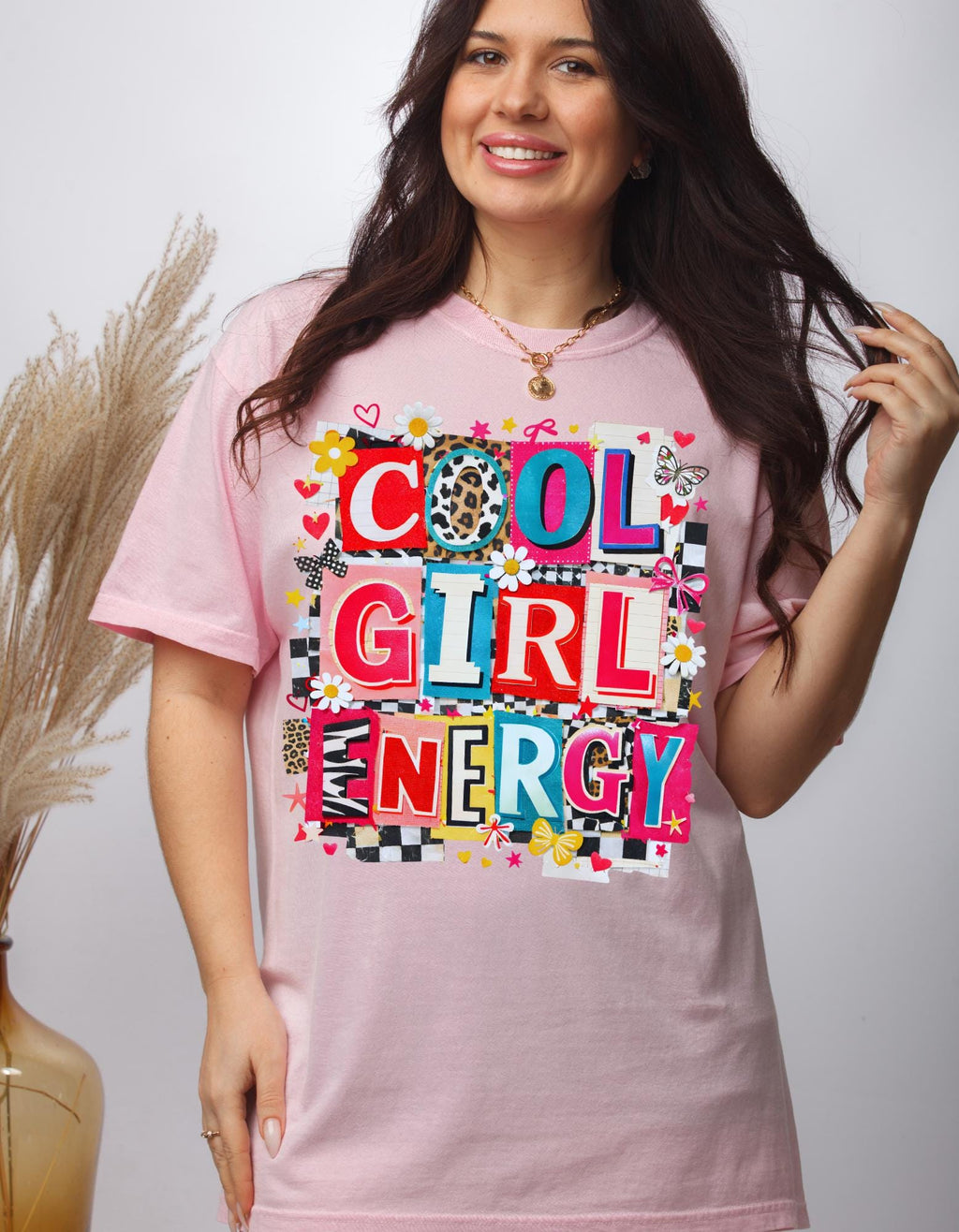 Girl Energy T-Shirt | Retro Patchwork Graphic Tee