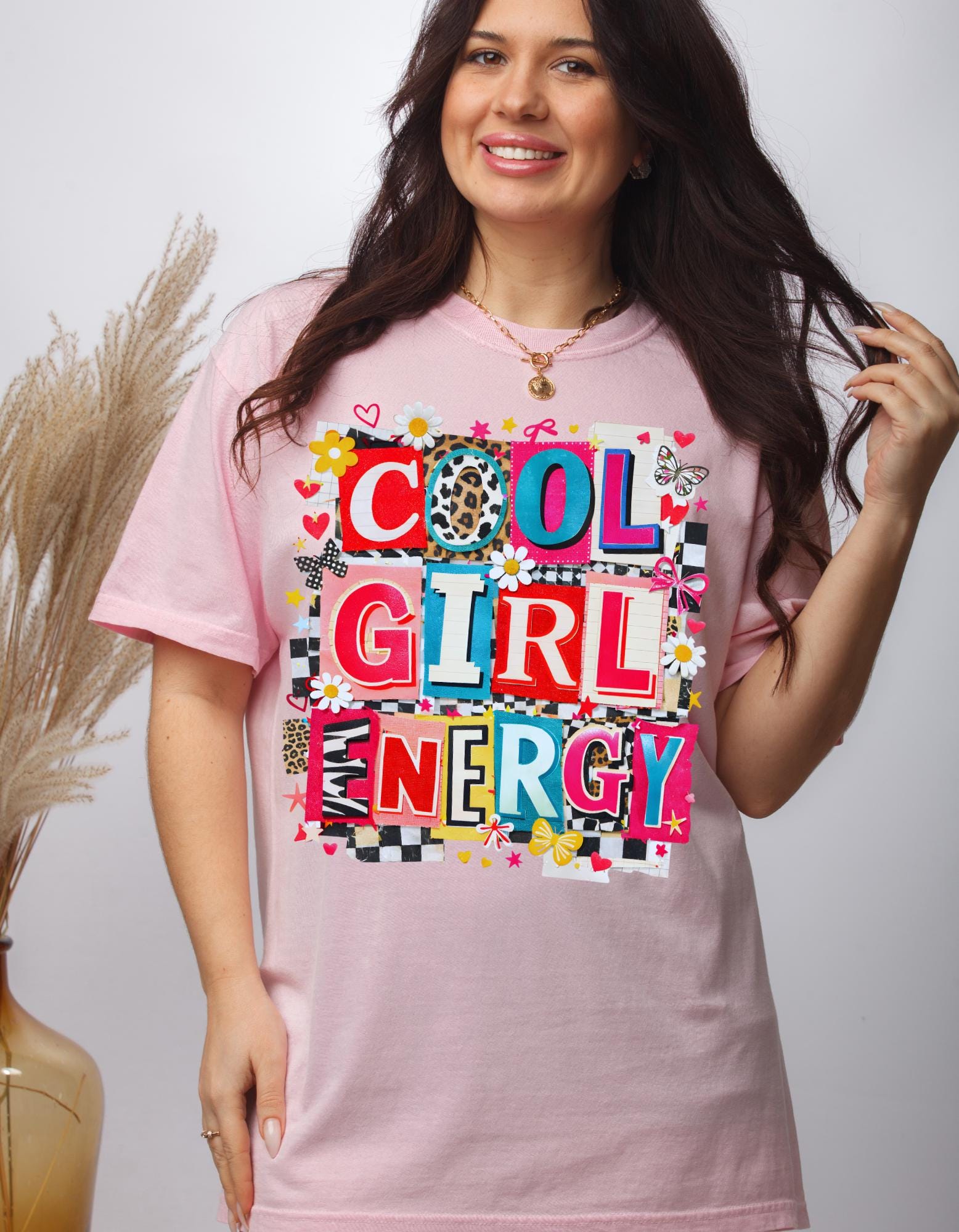 Girl Energy T-Shirt | Retro Patchwork Graphic Tee