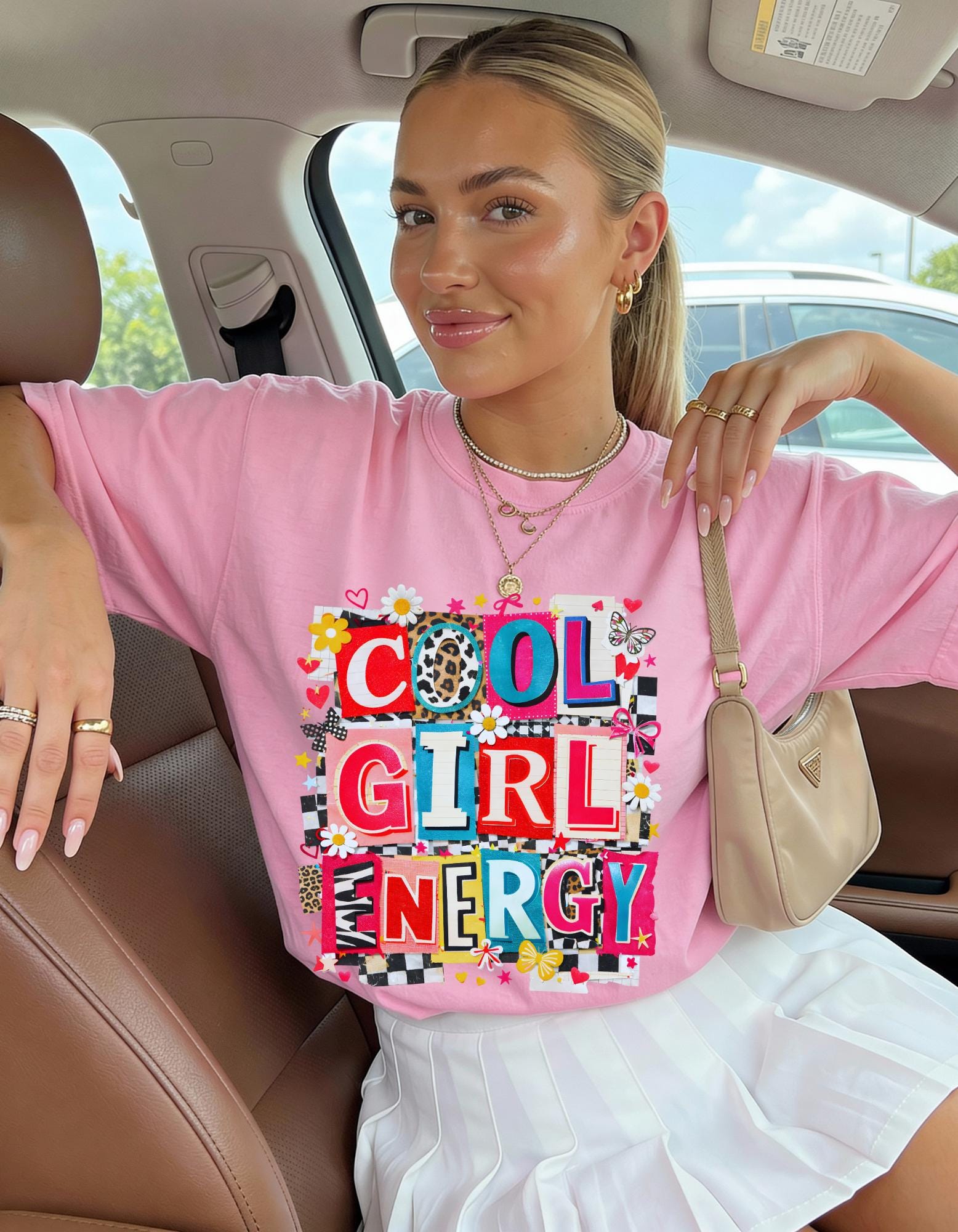 Girl Energy T-Shirt | Retro Patchwork Graphic Tee