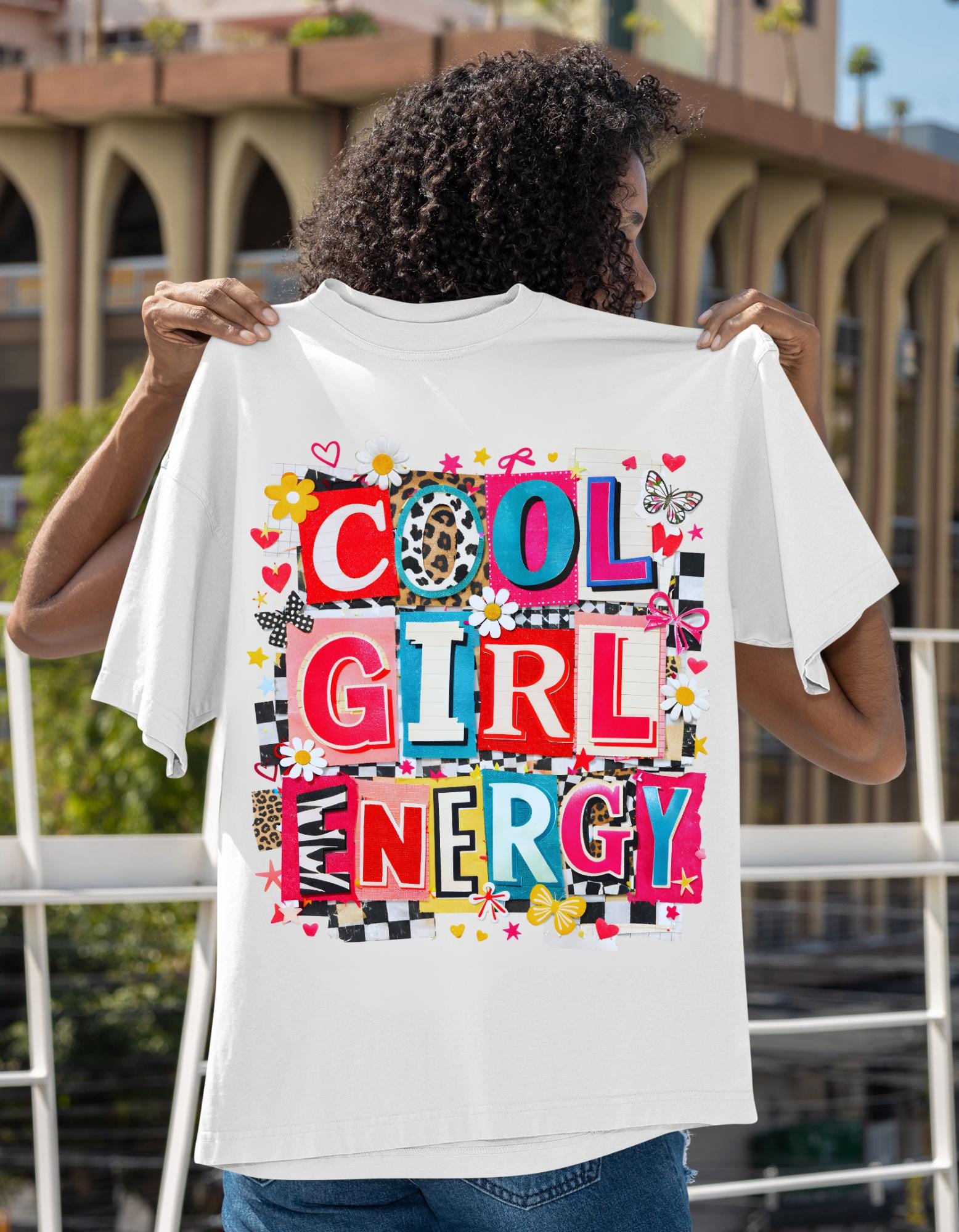 Girl Energy T-Shirt | Retro Patchwork Graphic Tee