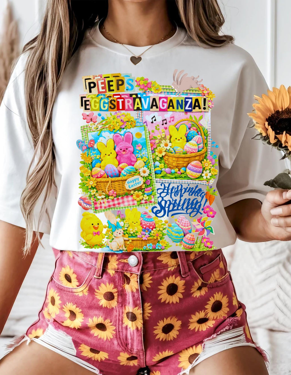 Peeps Eggstravaganza Easter Tee | Spring Chick T-Shirt Hop Into Season Holiday Outfit
