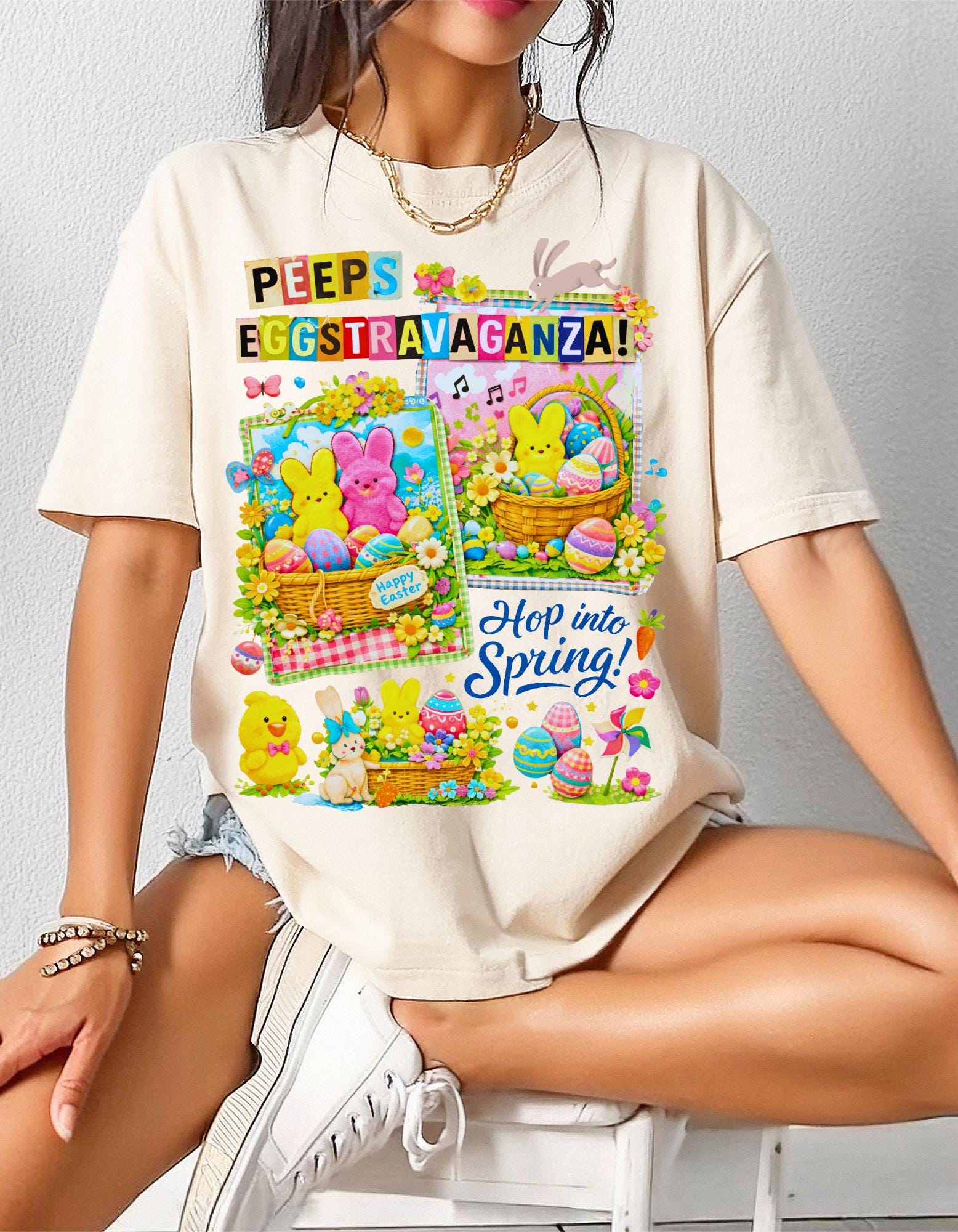 Peeps Eggstravaganza Easter Tee | Spring Chick T-Shirt Hop Into Season Holiday Outfit
