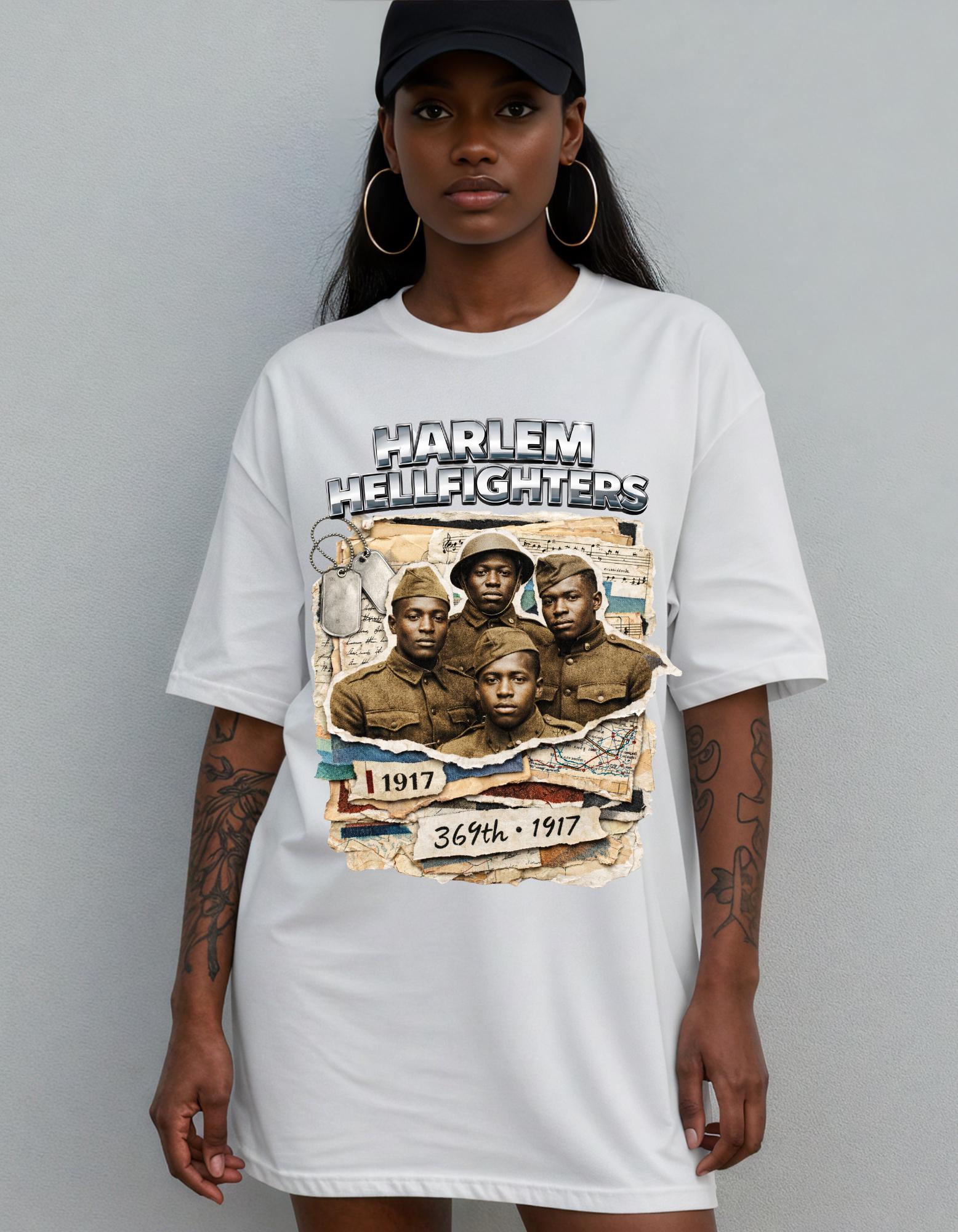Harlem Hellfighters 369th Infantry T-shirt | WWI Soldiers Vintage Map