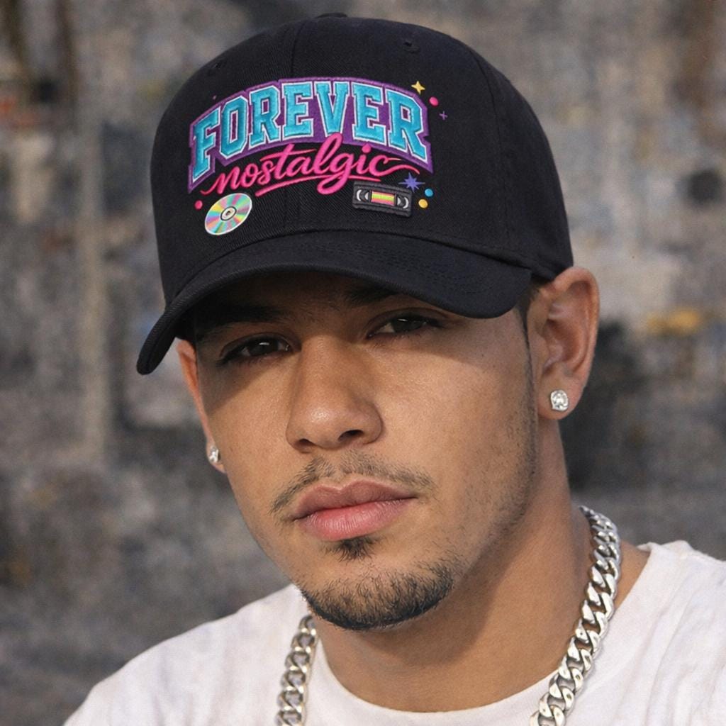 Forever Nostalgic embroidered Dad Cap | Retro roller skate patch