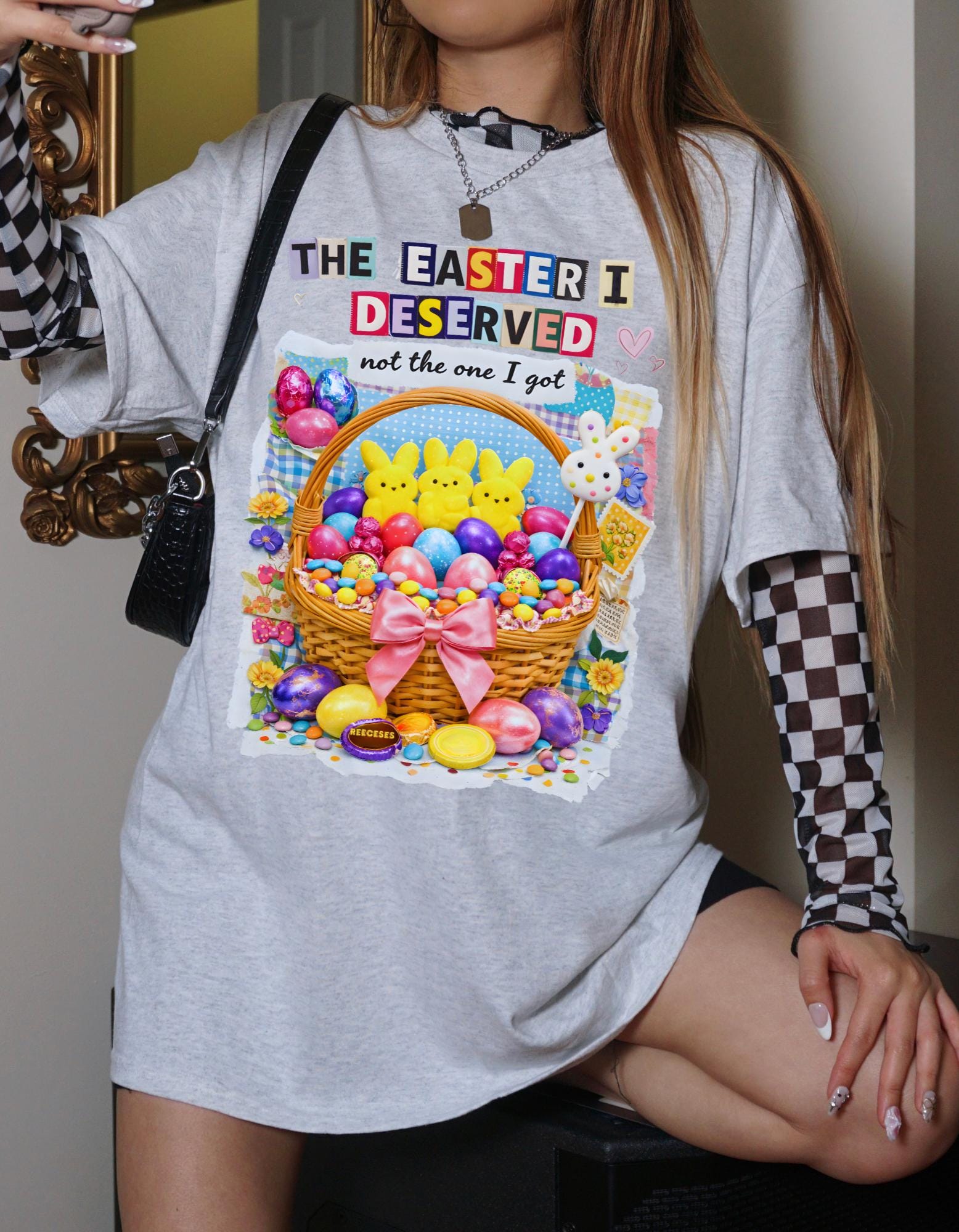 Easter Basket Graphic Tee | Peeps, Eggs, Bunny Unisex Shirt