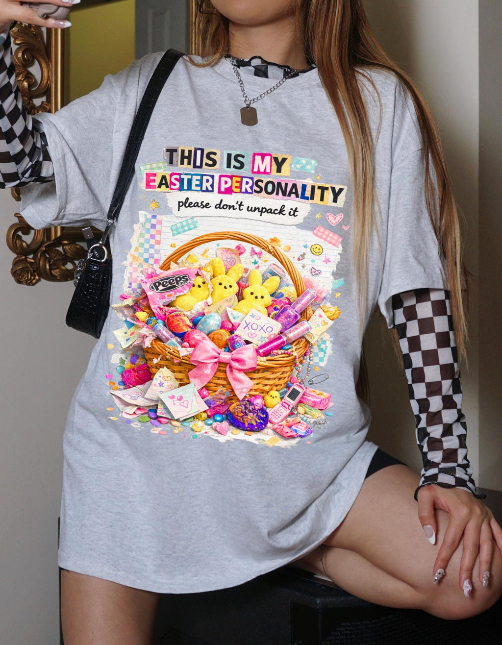 Easter Basket Peeps T-Shirt This Is My Holiday Personality Tee Spring Bunny Gift Apparel