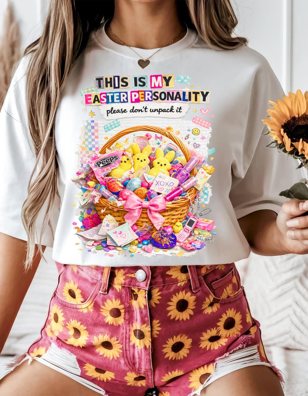 Easter Basket Peeps T-Shirt This Is My Holiday Personality Tee Spring Bunny Gift Apparel