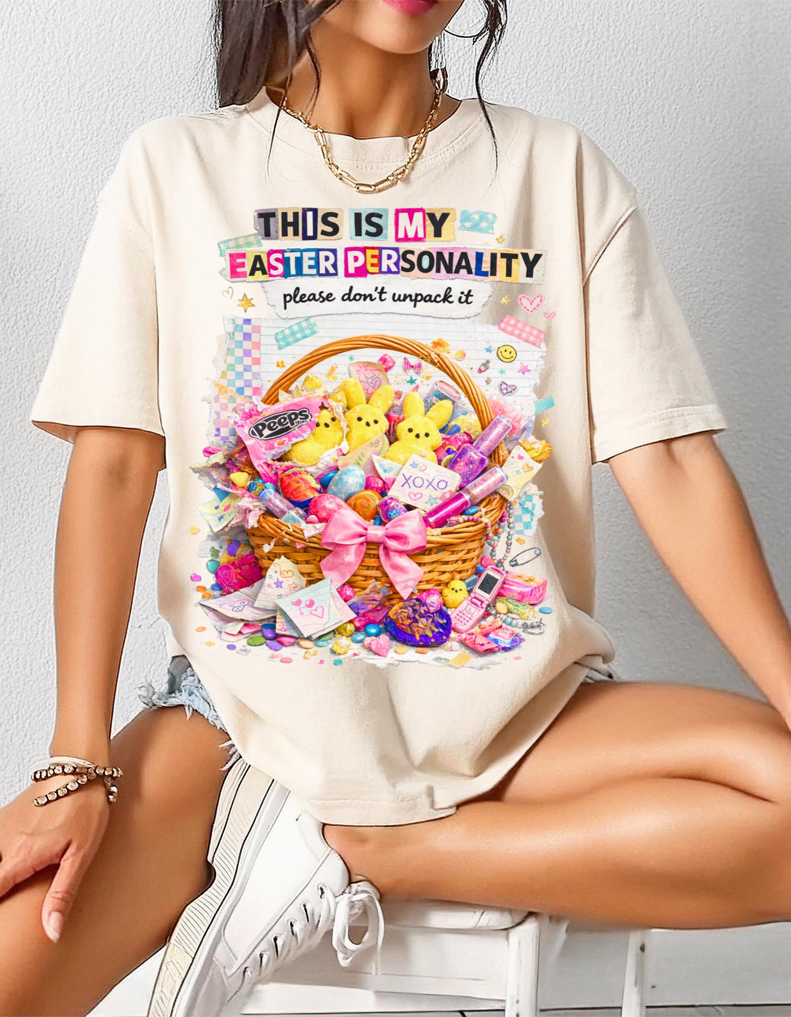 Easter Basket Peeps T-Shirt This Is My Holiday Personality Tee Spring Bunny Gift Apparel