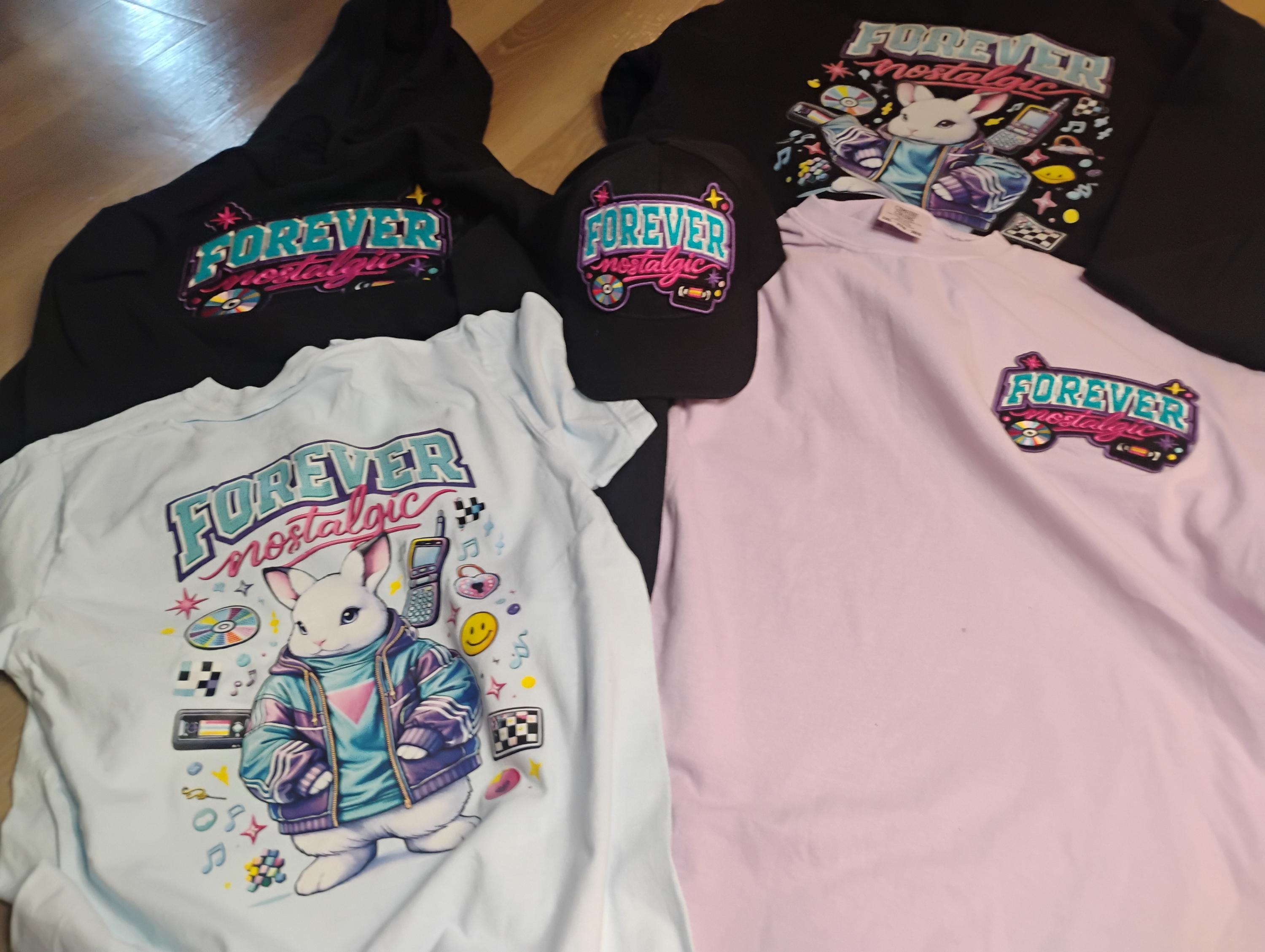 Forever Nostalgic Bunny Hoodie | Retro Gaming Vaporwave Rabbit