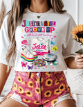 Justice Girl Grown Up Tee | 90s Nostalgia Graphic T-Shirt Cassette Rollerblade Design Vintage Throwback