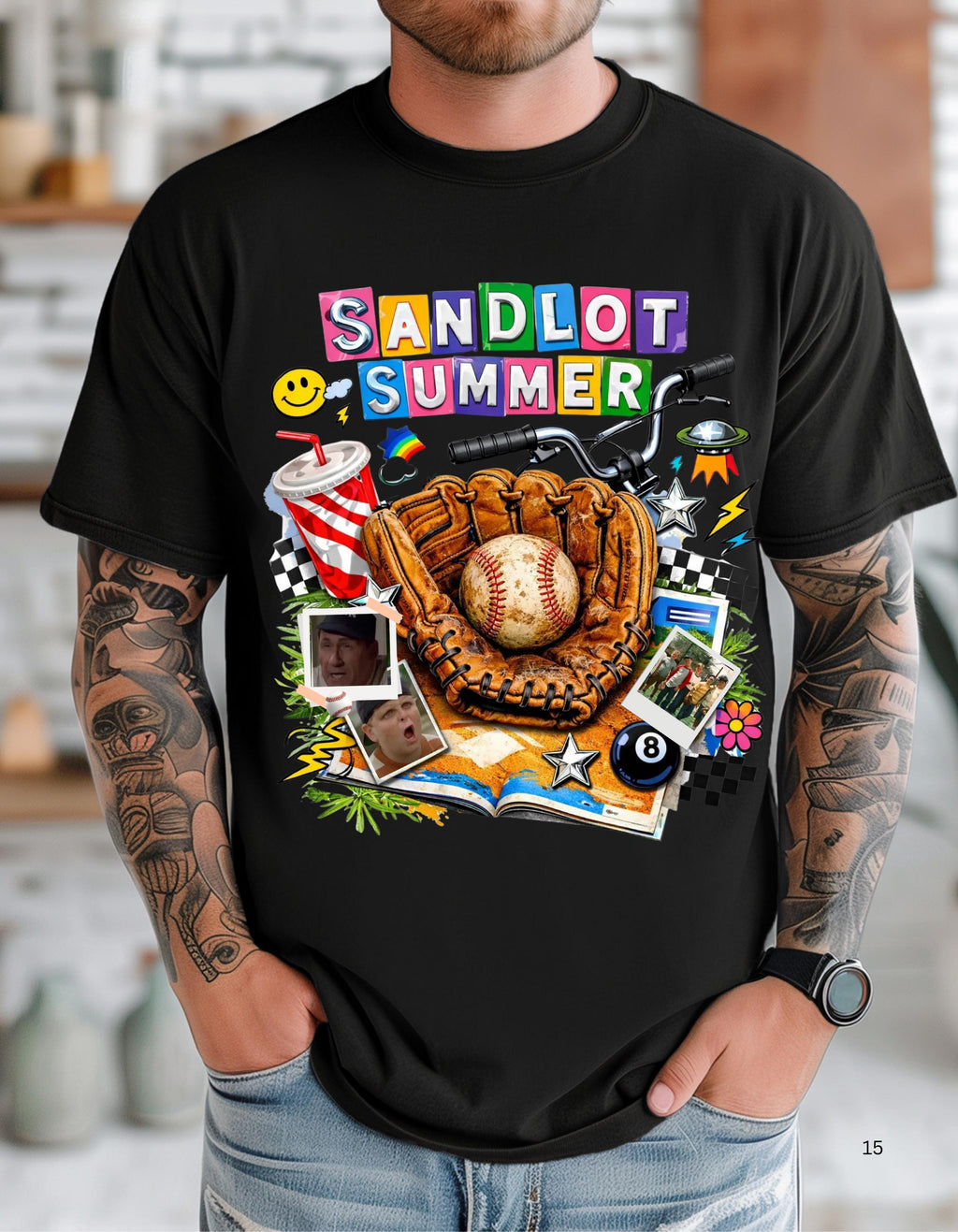 baseball Summer T-shirt | Baseball Glove Graphic Tee, Retro 90s Collage