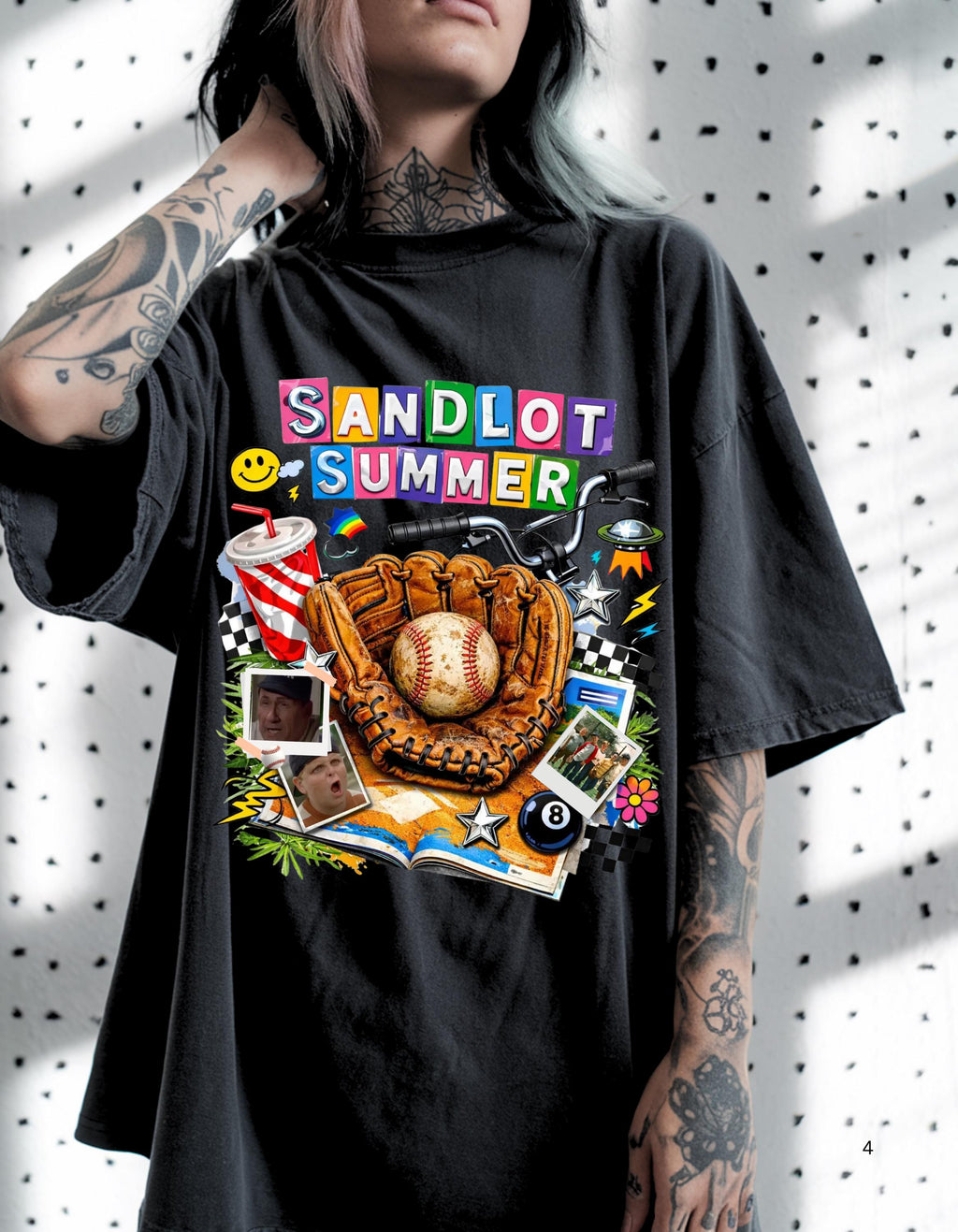baseball Summer T-shirt | Baseball Glove Graphic Tee, Retro 90s Collage