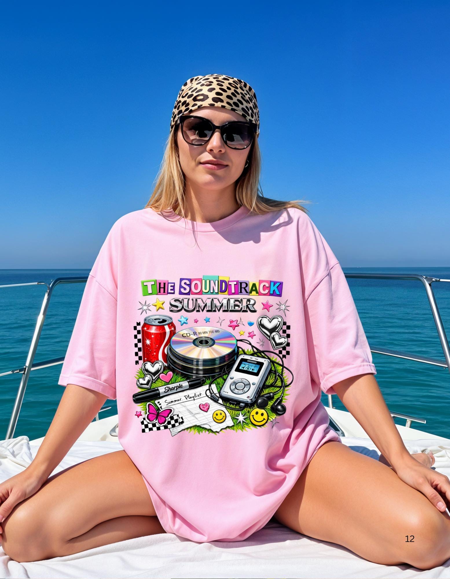 The Soundtrack Summer T-shirt | Retro Vinyl Turntable Music Design