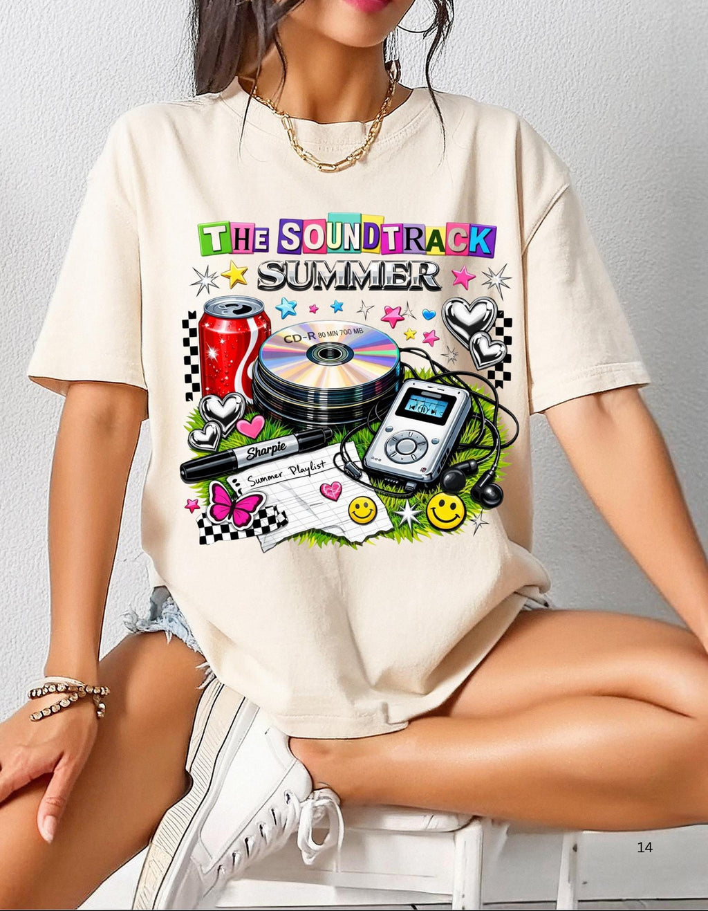 The Soundtrack Summer T-shirt | Retro Vinyl Turntable Music Design