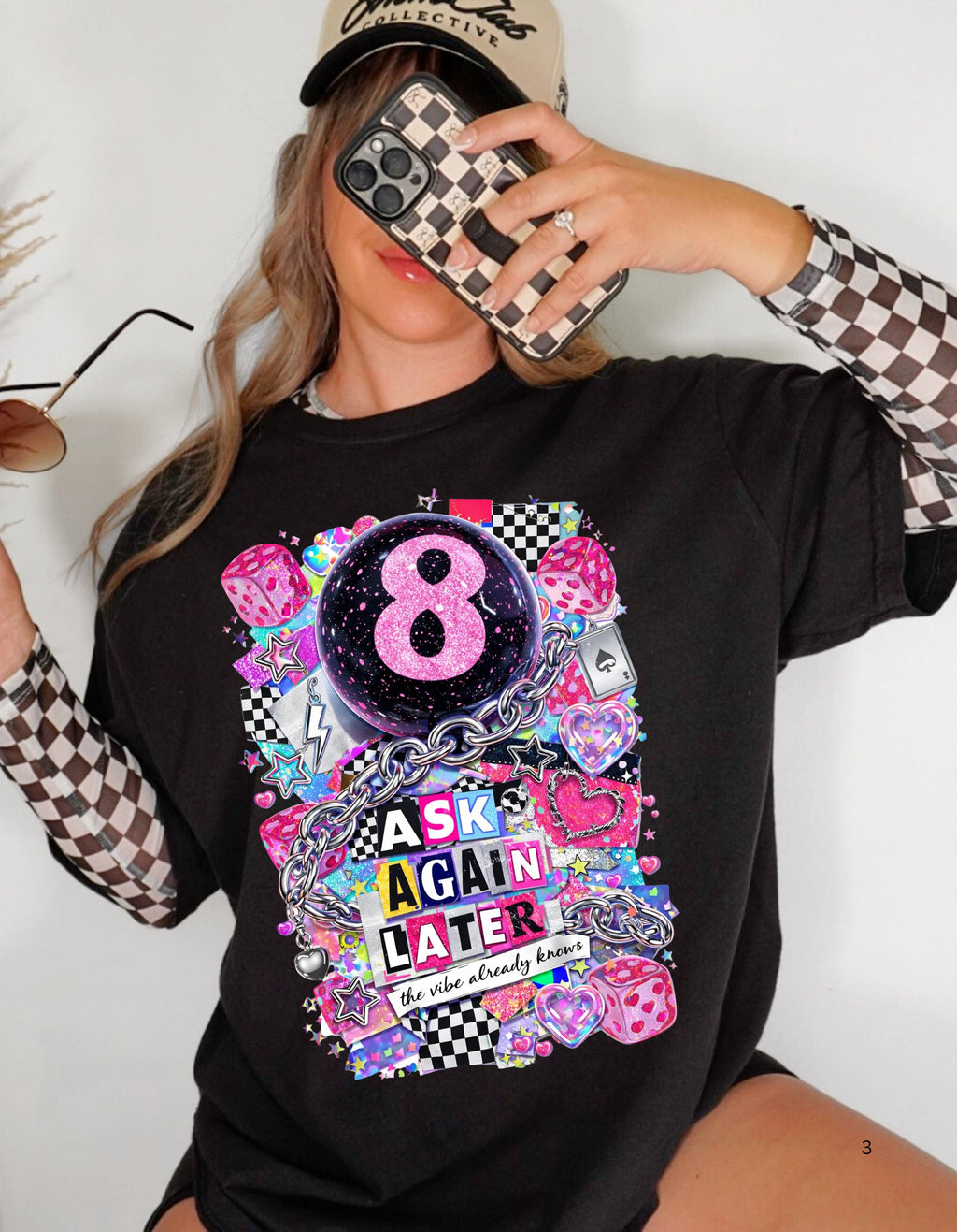 Magic 8 Ball T-Shirt | 90s Punk Collage Neon Dice Tee
