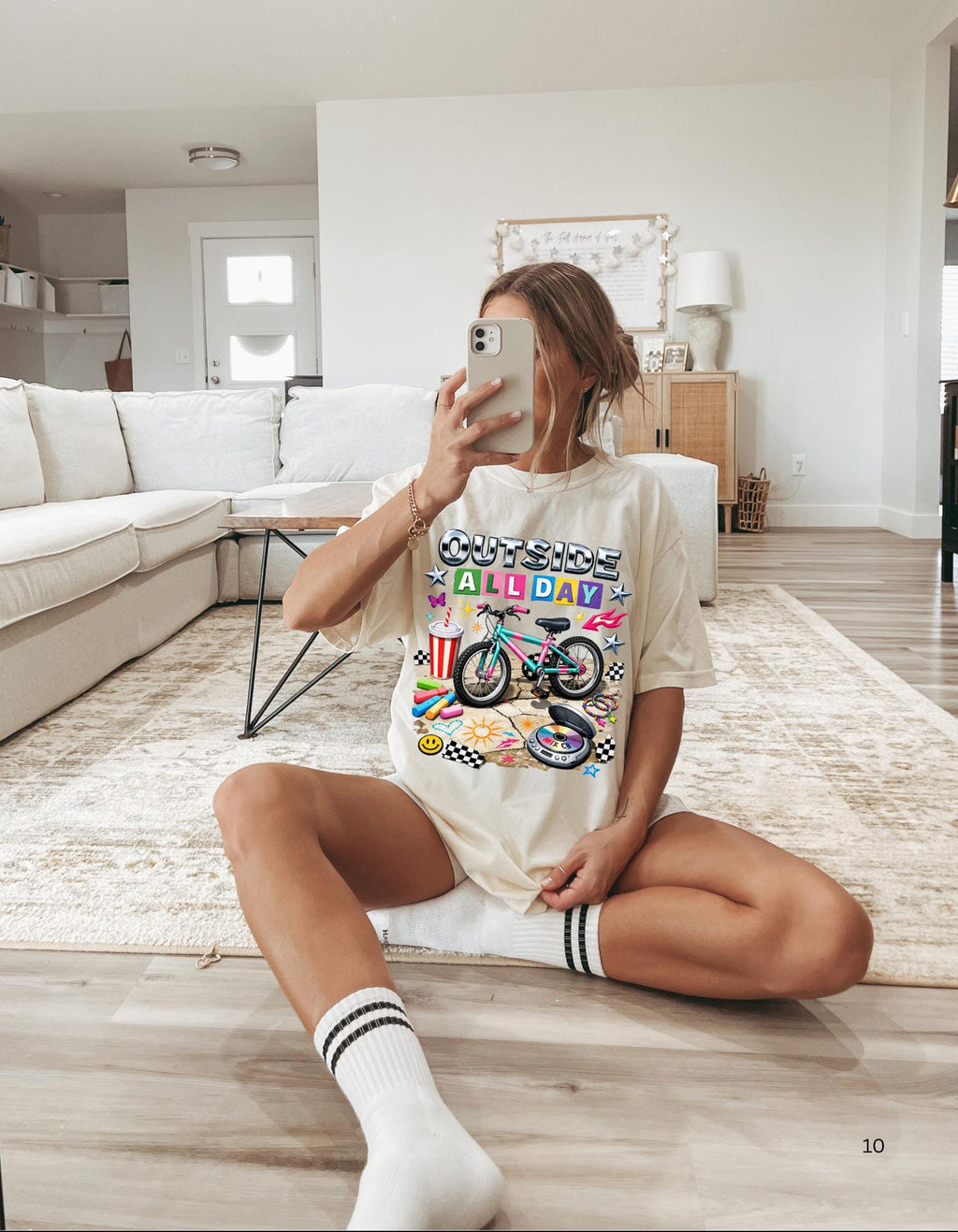 90s Kid Outside All Day T-Shirt | Bike Skateboard Summer Outdoor Children Graphic Tee