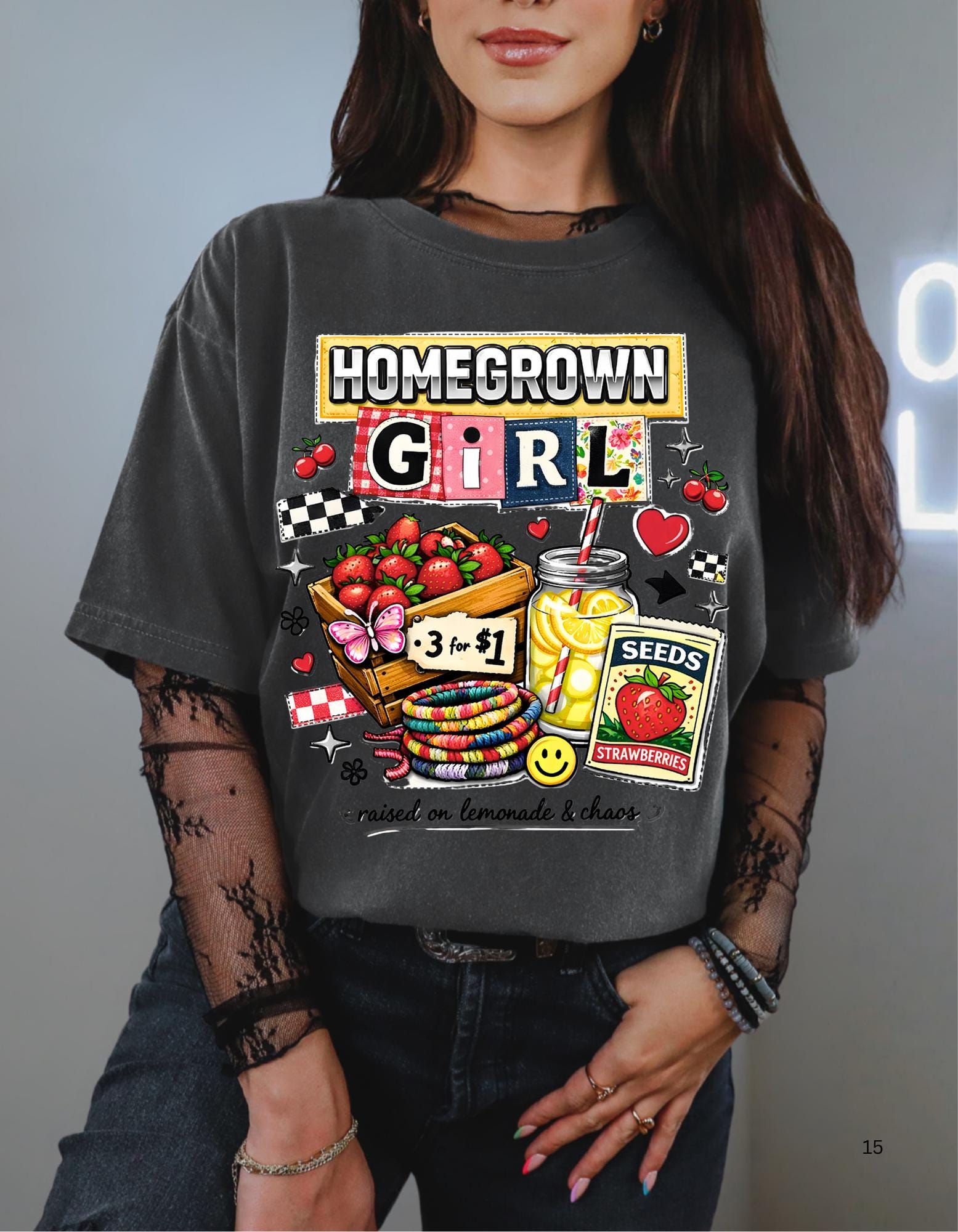 Homegrown Girl Garden Market Graphic Tee | Vintage Dyed Cotton Shirt
