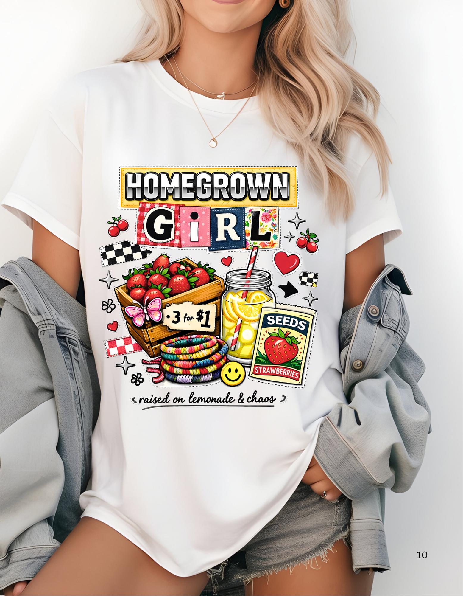 Homegrown Girl Garden Market Graphic Tee | Vintage Dyed Cotton Shirt