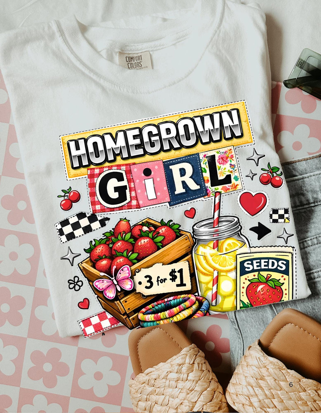 Homegrown Girl Garden Market Graphic Tee | Vintage Dyed Cotton Shirt