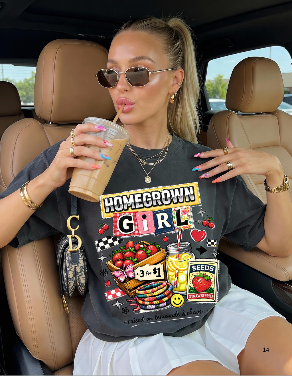 Homegrown Girl Garden Market Graphic Tee | Vintage Dyed Cotton Shirt