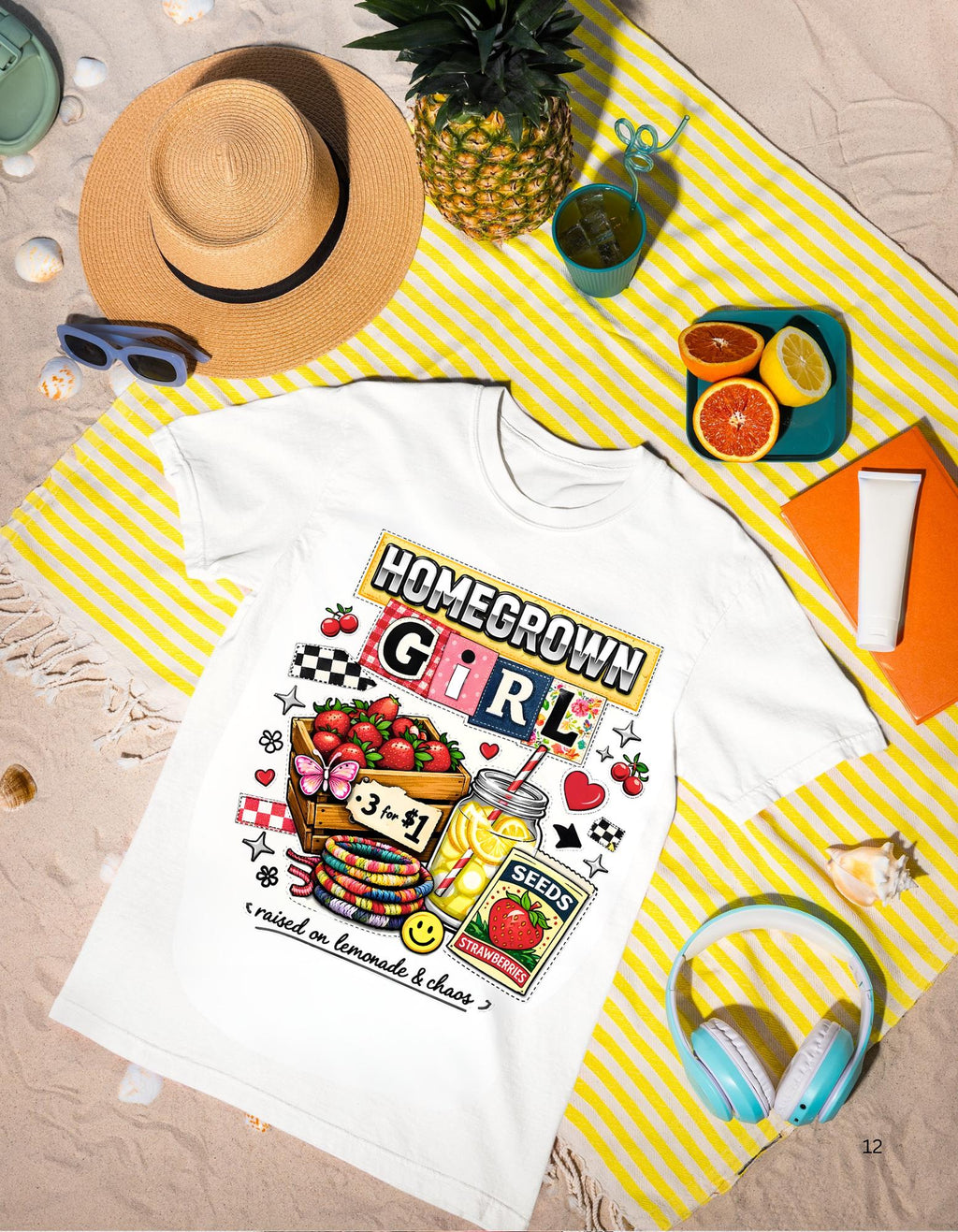 Homegrown Girl Garden Market Graphic Tee | Vintage Dyed Cotton Shirt