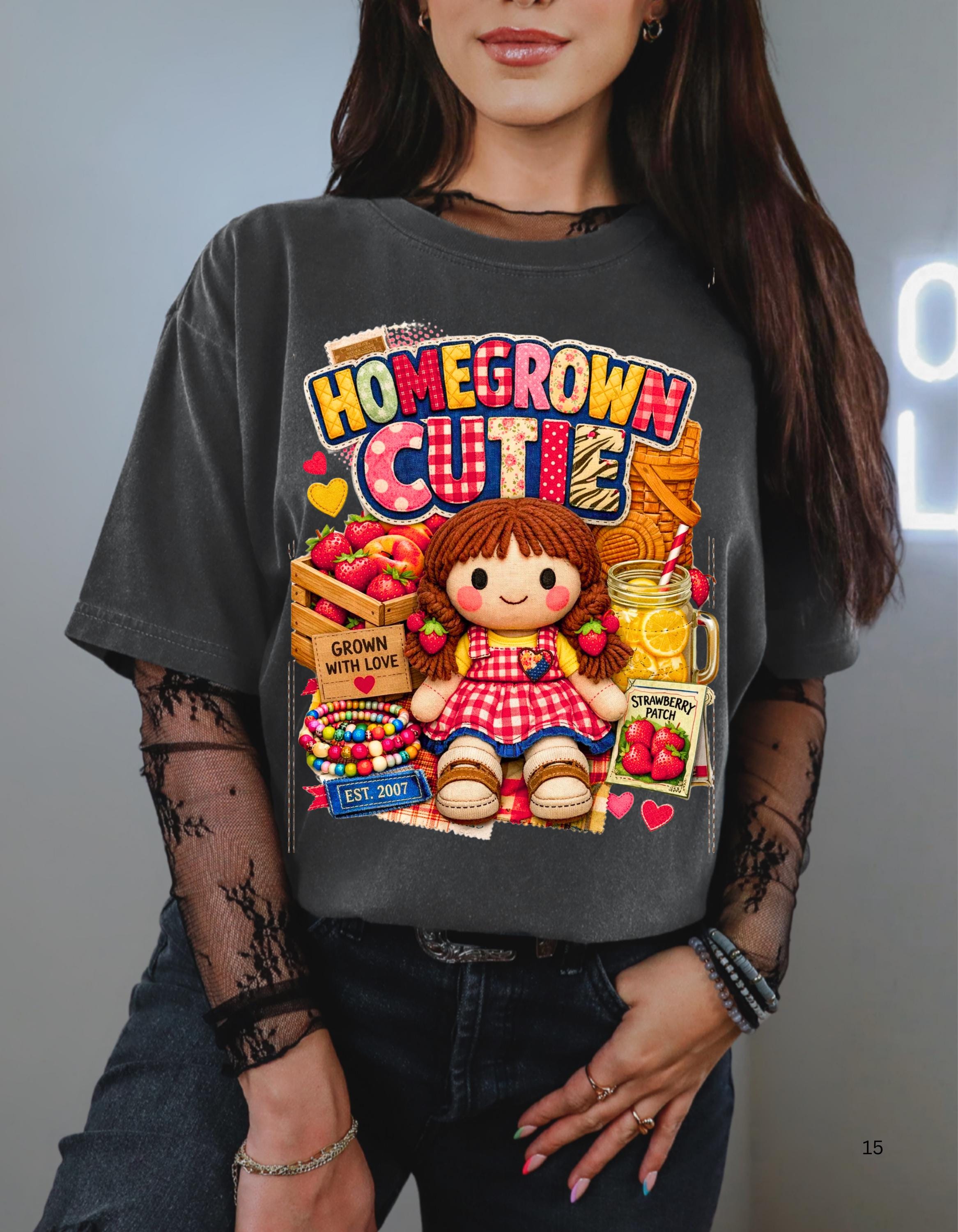 Homegrown Cutie T-Shirt: Vintage Farm Produce Graphic Tee, Garden Lover Apparel