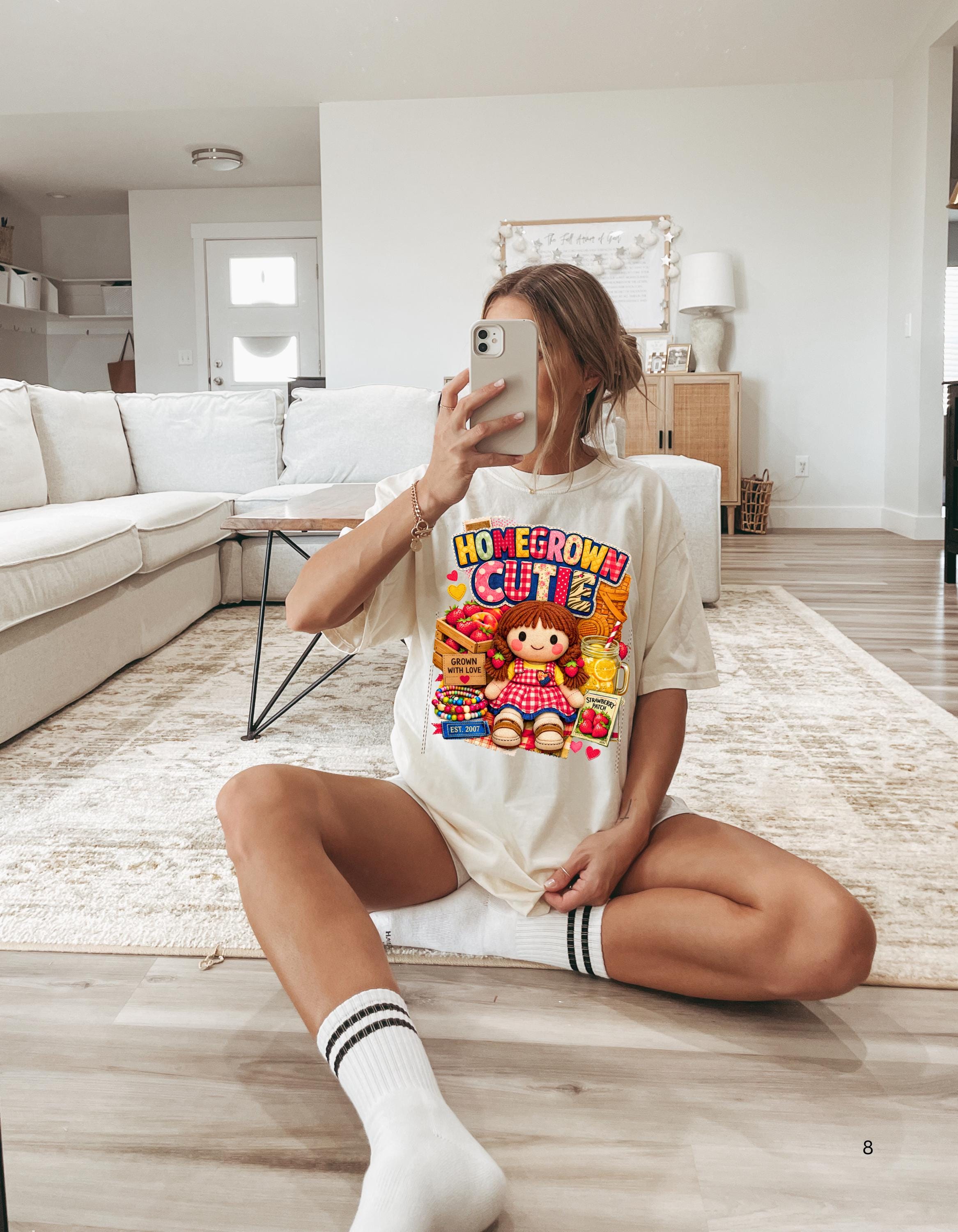 Homegrown Cutie T-Shirt: Vintage Farm Produce Graphic Tee, Garden Lover Apparel