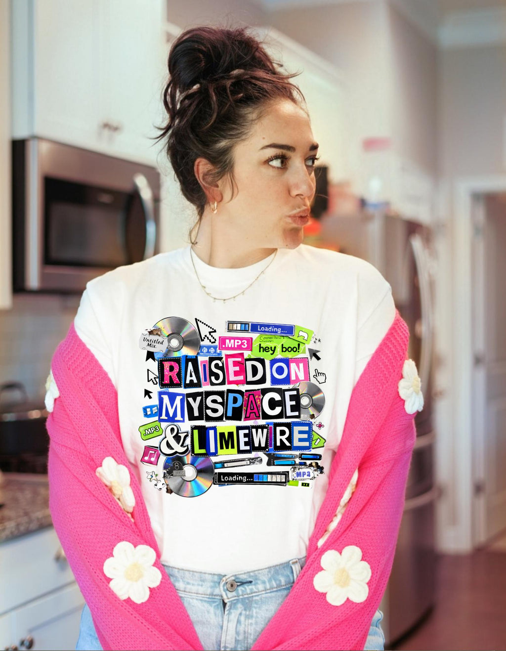 Raised on MySpace & LimeWire T-shirt | 2000s Nostalgia, CDs, Retro Internet
