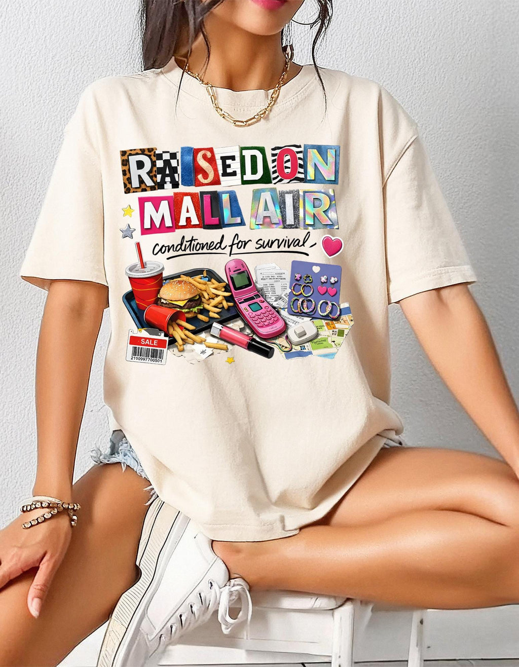 Retro Mallcore T-Shirt | 90s Nostalgia, Flip Phone Design