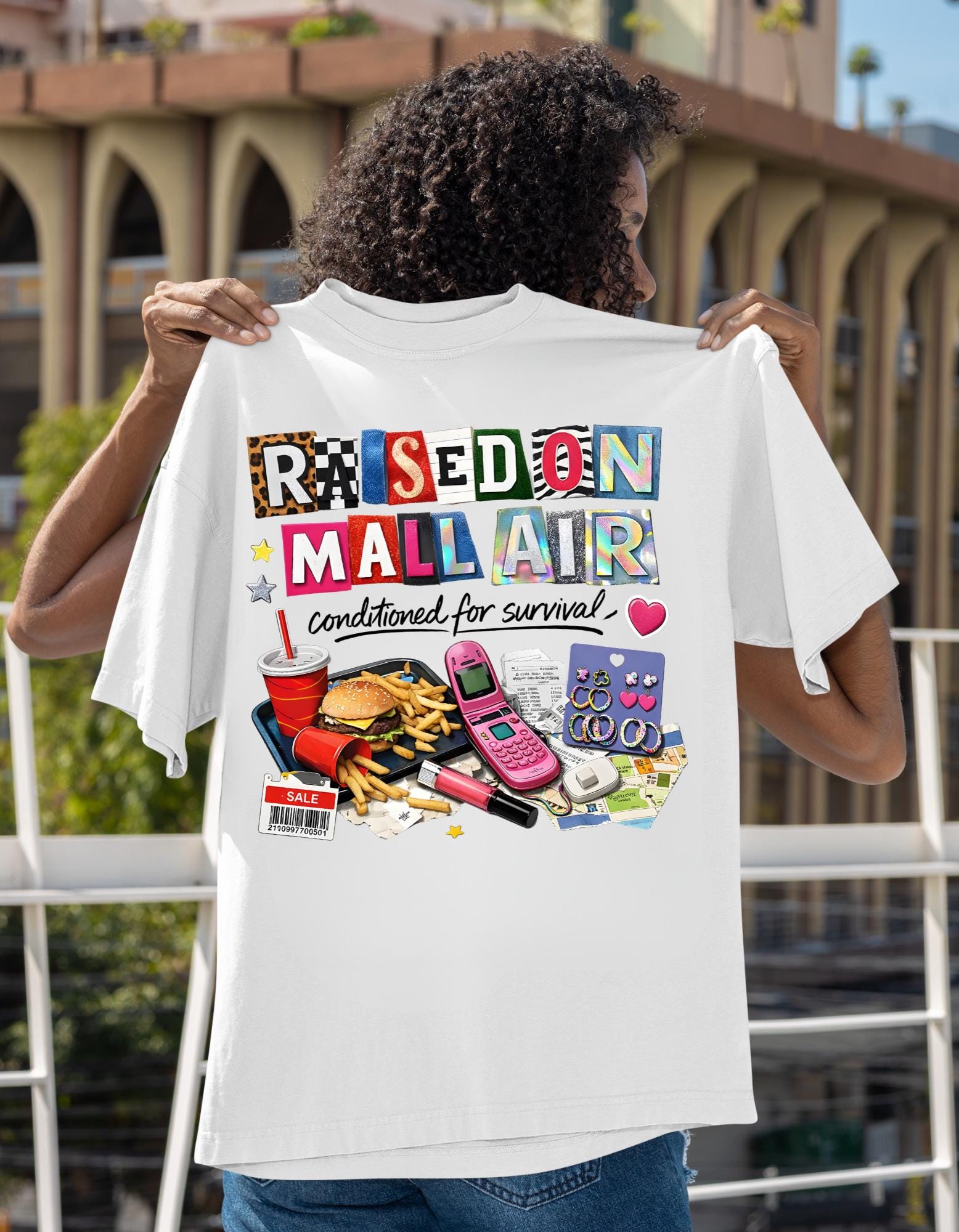 Retro Mallcore T-Shirt | 90s Nostalgia, Flip Phone Design