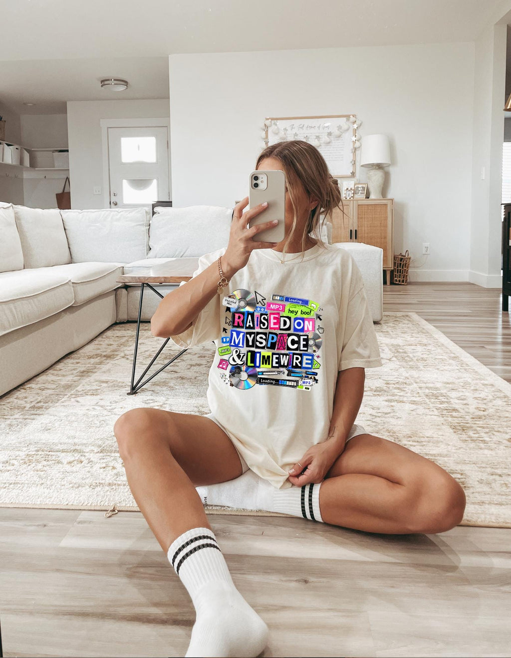 Raised on MySpace & LimeWire T-shirt | 2000s Nostalgia, CDs, Retro Internet