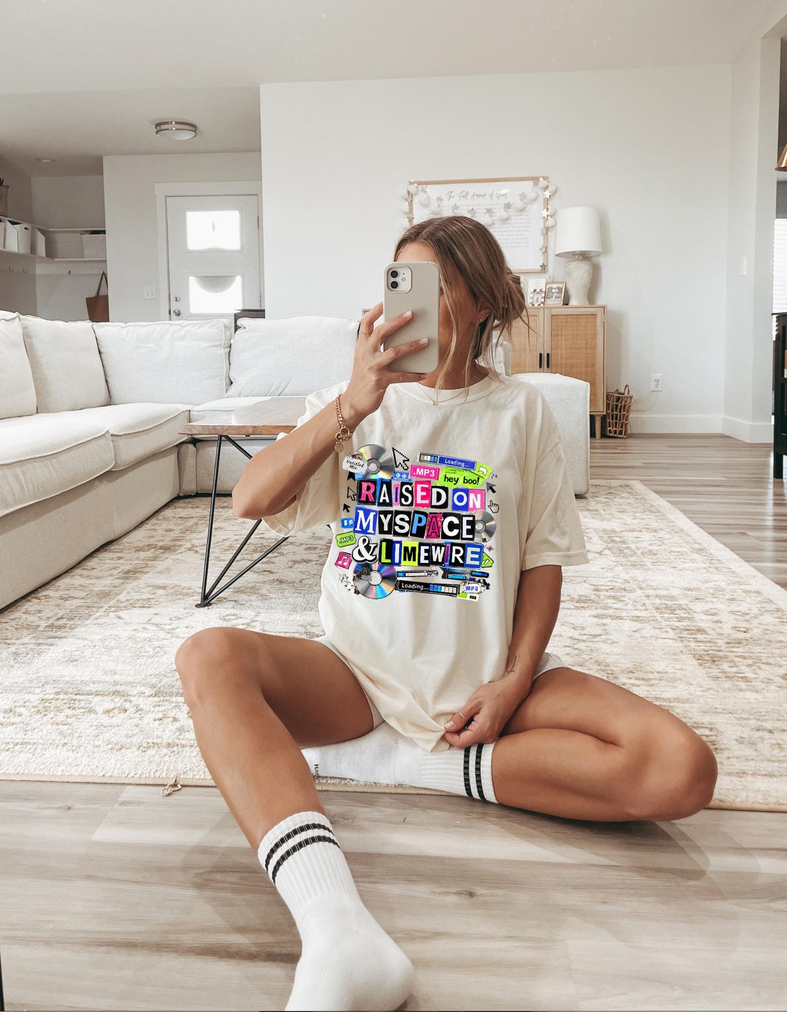 Raised on MySpace & LimeWire T-shirt | 2000s Nostalgia, CDs, Retro Internet