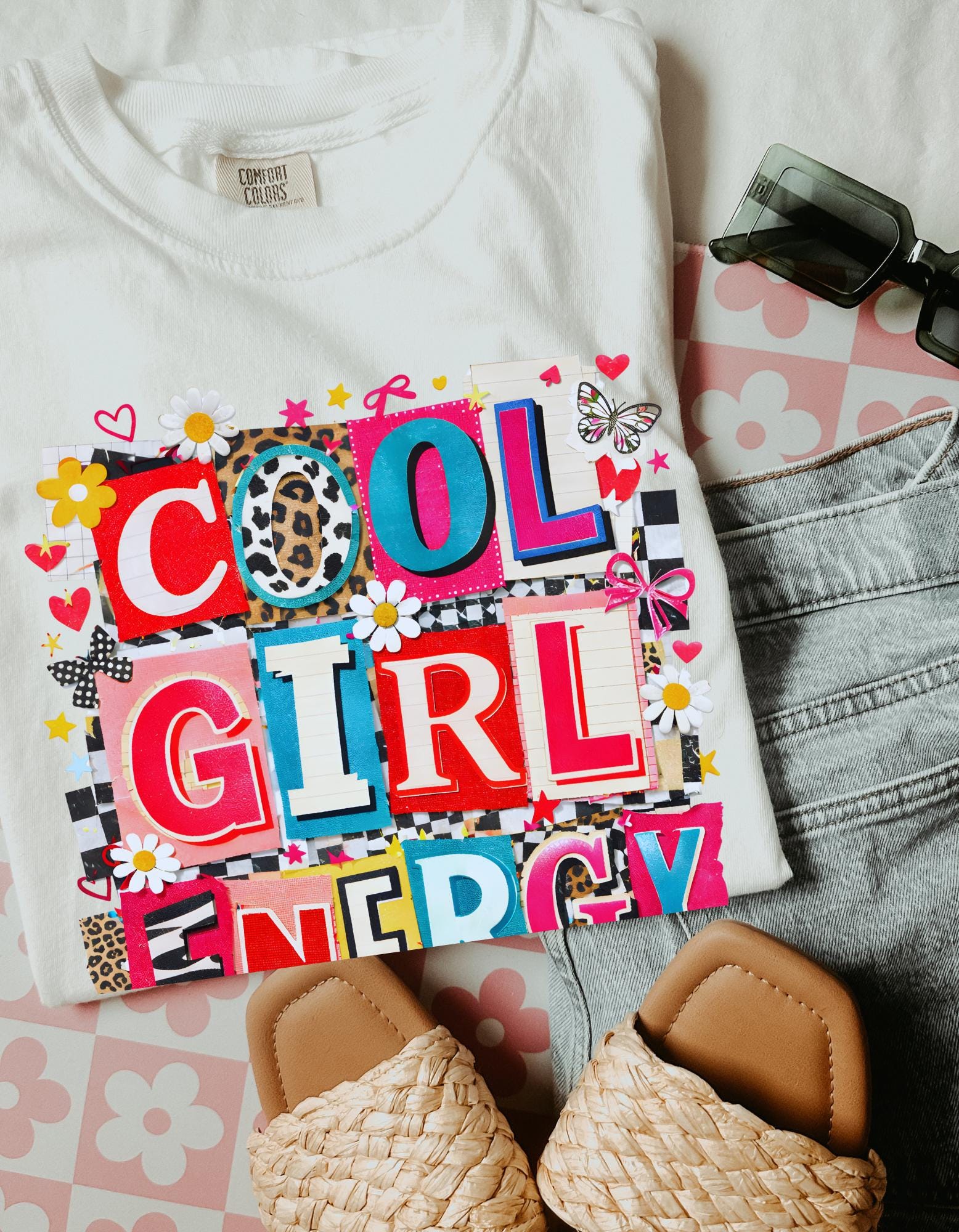 Girl Energy T-Shirt | Retro Patchwork Graphic Tee