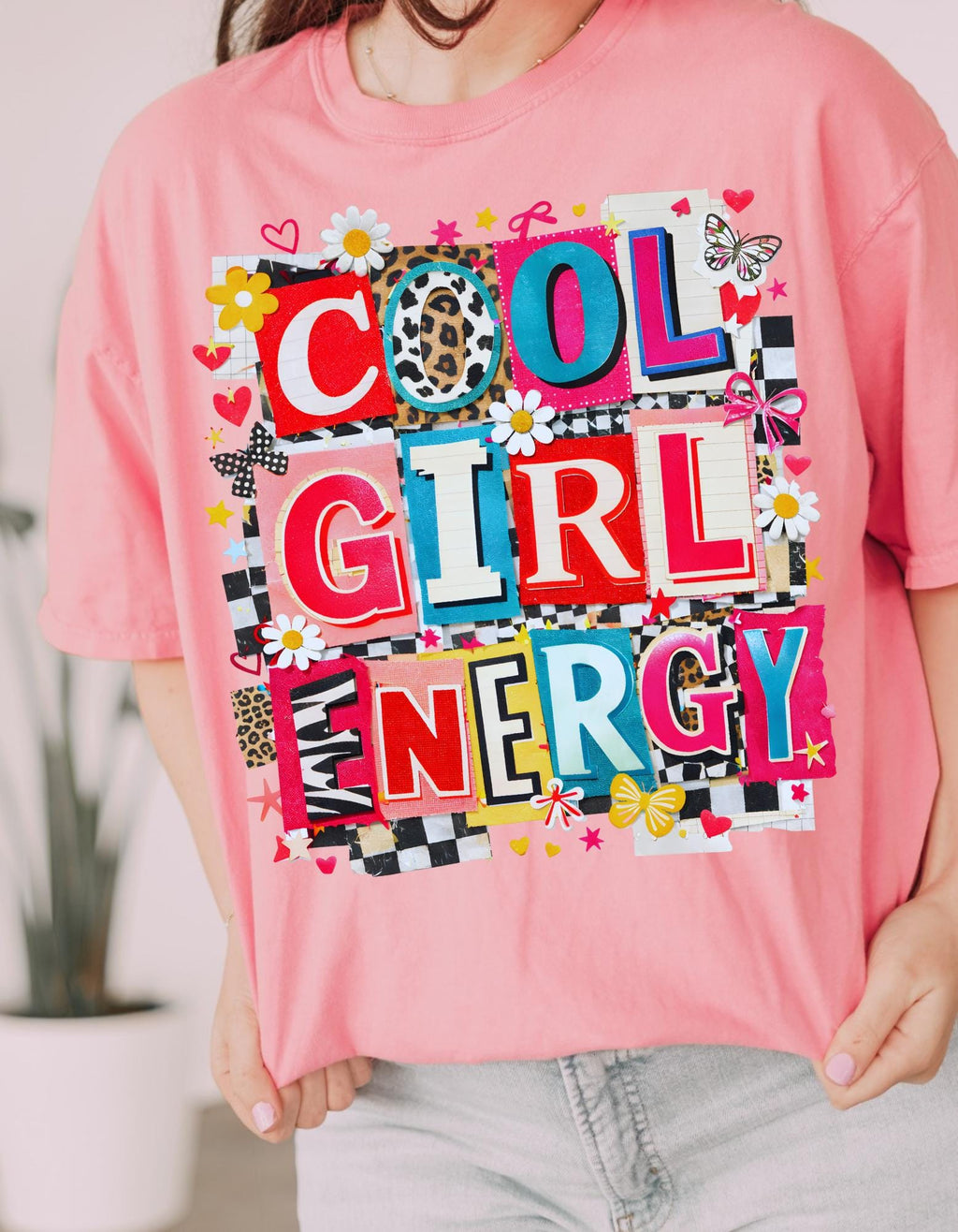 Girl Energy T-Shirt | Retro Patchwork Graphic Tee