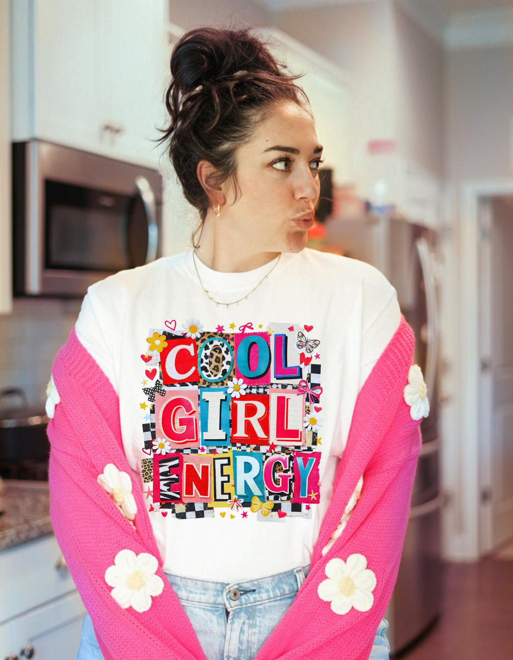 Girl Energy T-Shirt | Retro Patchwork Graphic Tee
