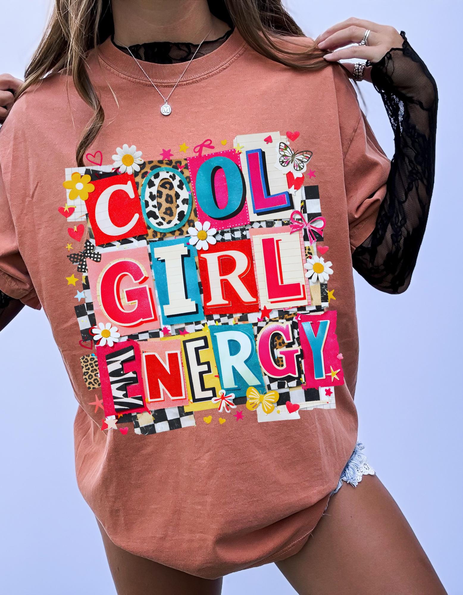 Girl Energy T-Shirt | Retro Patchwork Graphic Tee