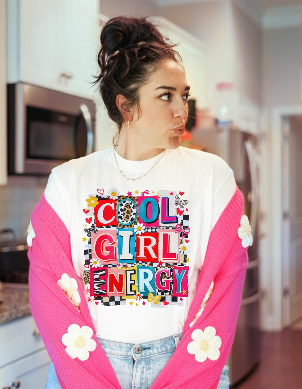 Girl Energy T-Shirt | Retro Patchwork Graphic Tee