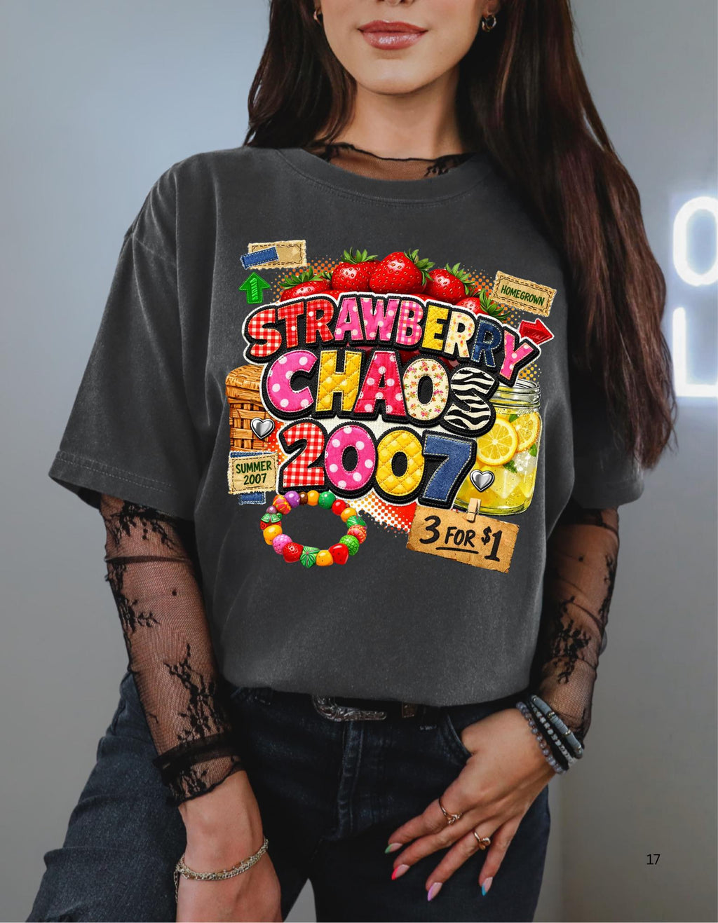 Strawberry Chaos 2007 T-Shirt | Retro Candy Market Graphic Vintage Tee Summer Festival Fashion