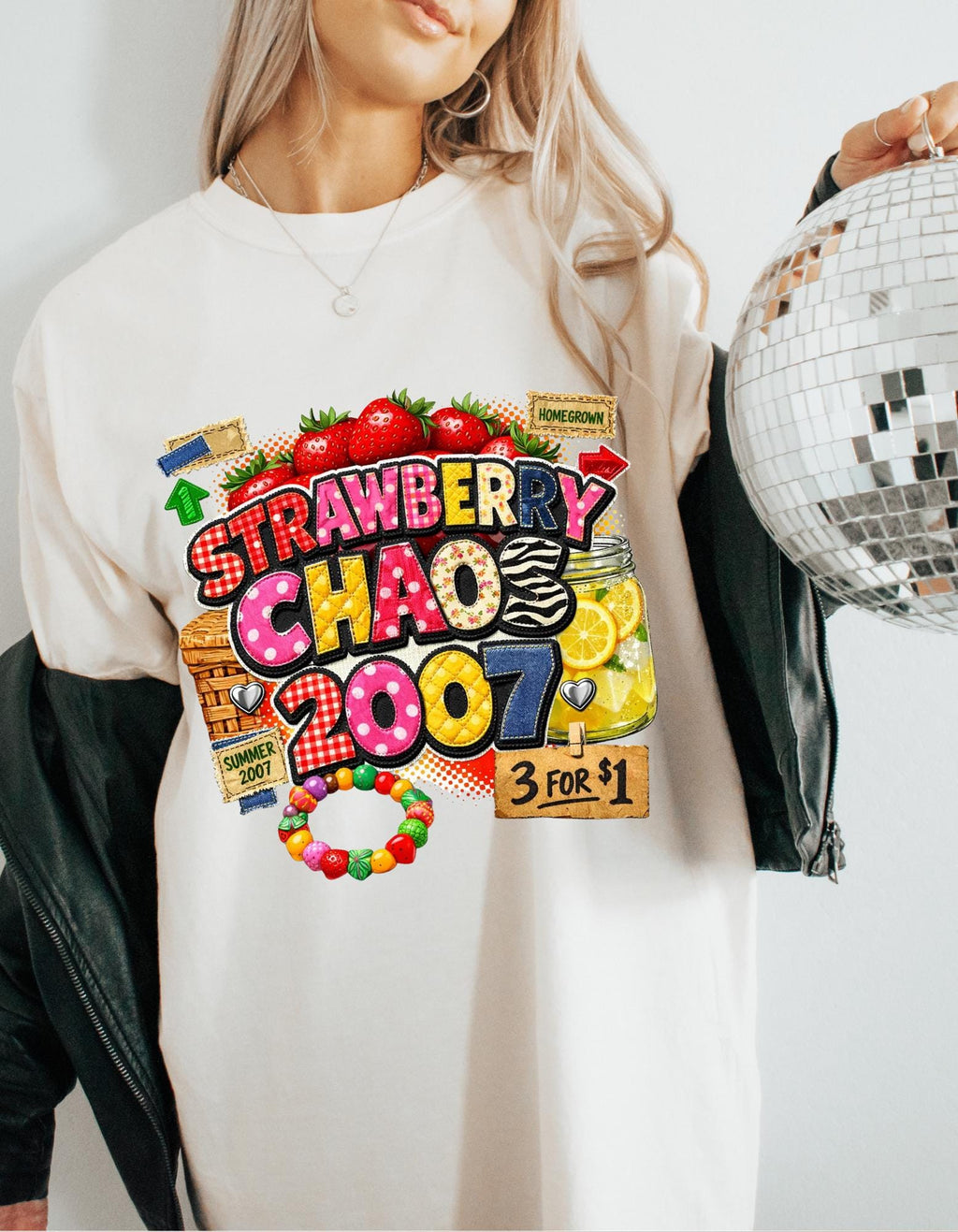 Strawberry Chaos 2007 T-Shirt | Retro Candy Market Graphic Vintage Tee Summer Festival Fashion