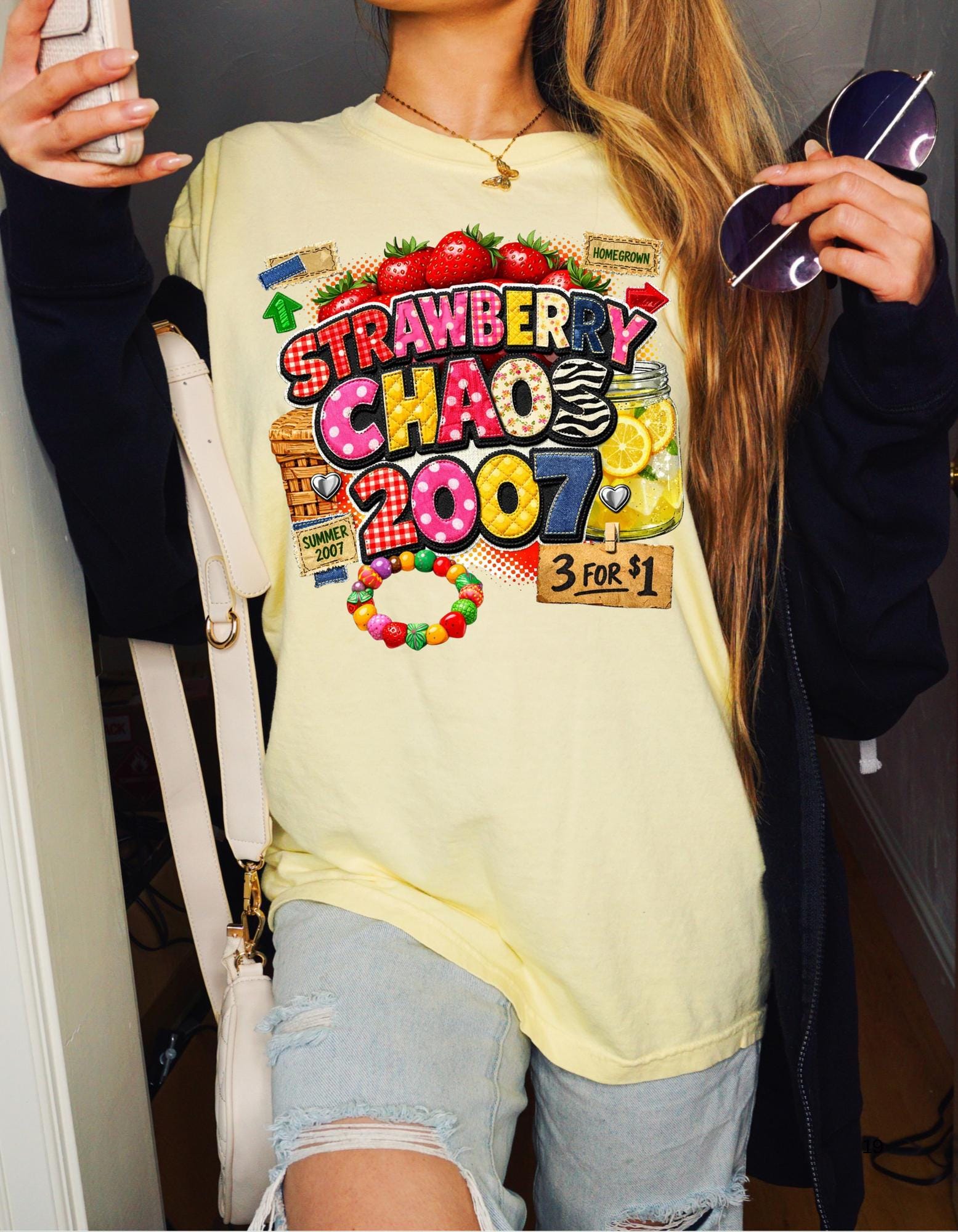 Strawberry Chaos 2007 T-Shirt | Retro Candy Market Graphic Vintage Tee Summer Festival Fashion
