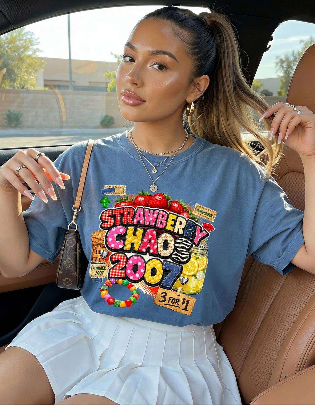 Strawberry Chaos 2007 T-Shirt | Retro Candy Market Graphic Vintage Tee Summer Festival Fashion