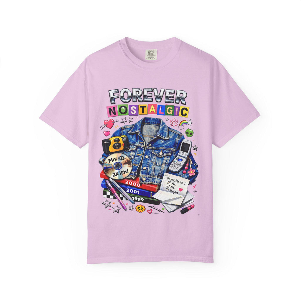 Forever Nostalgic Denim Jacket Illustration T-Shirt | 90s Retro Collage
