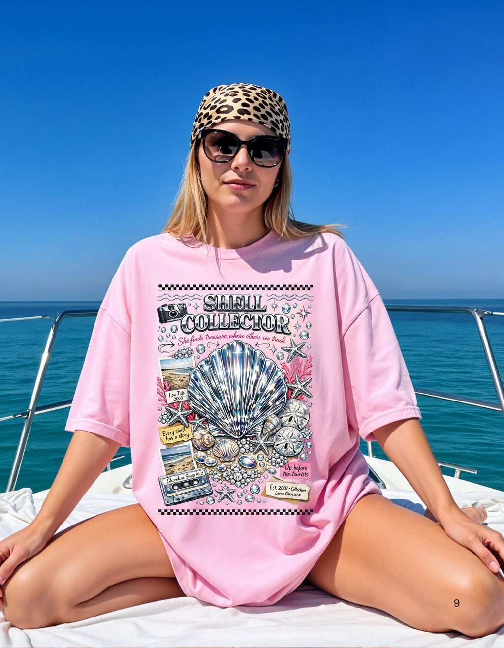 Shell Collector T-Shirt: Beach Nautical Seashell Illustration Coastal Apparel Summer Tee