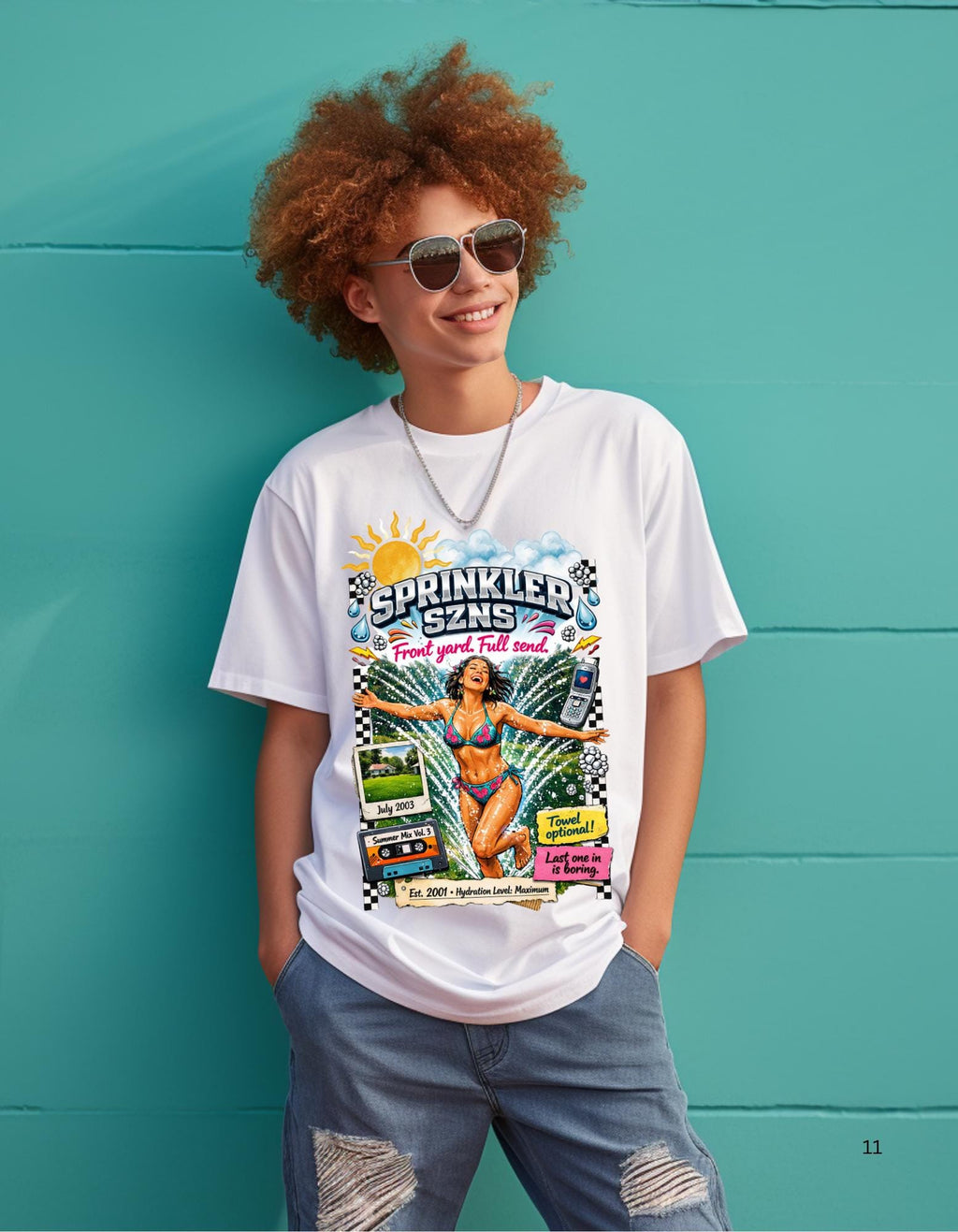 Sprinkler Szns Retro Graphic Tee | Summer Pool Party Vibes Unisex Top